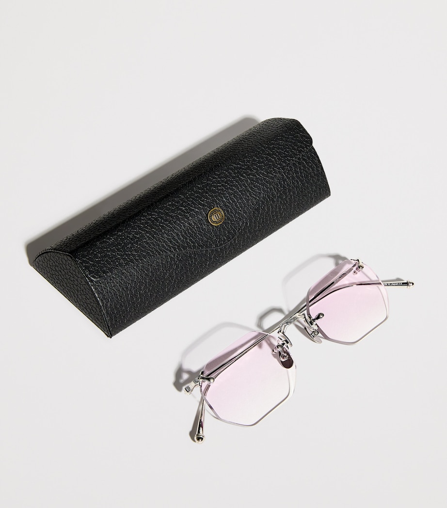 Octagonal Rimless Sunglasses M3104-B WHITE Image 4