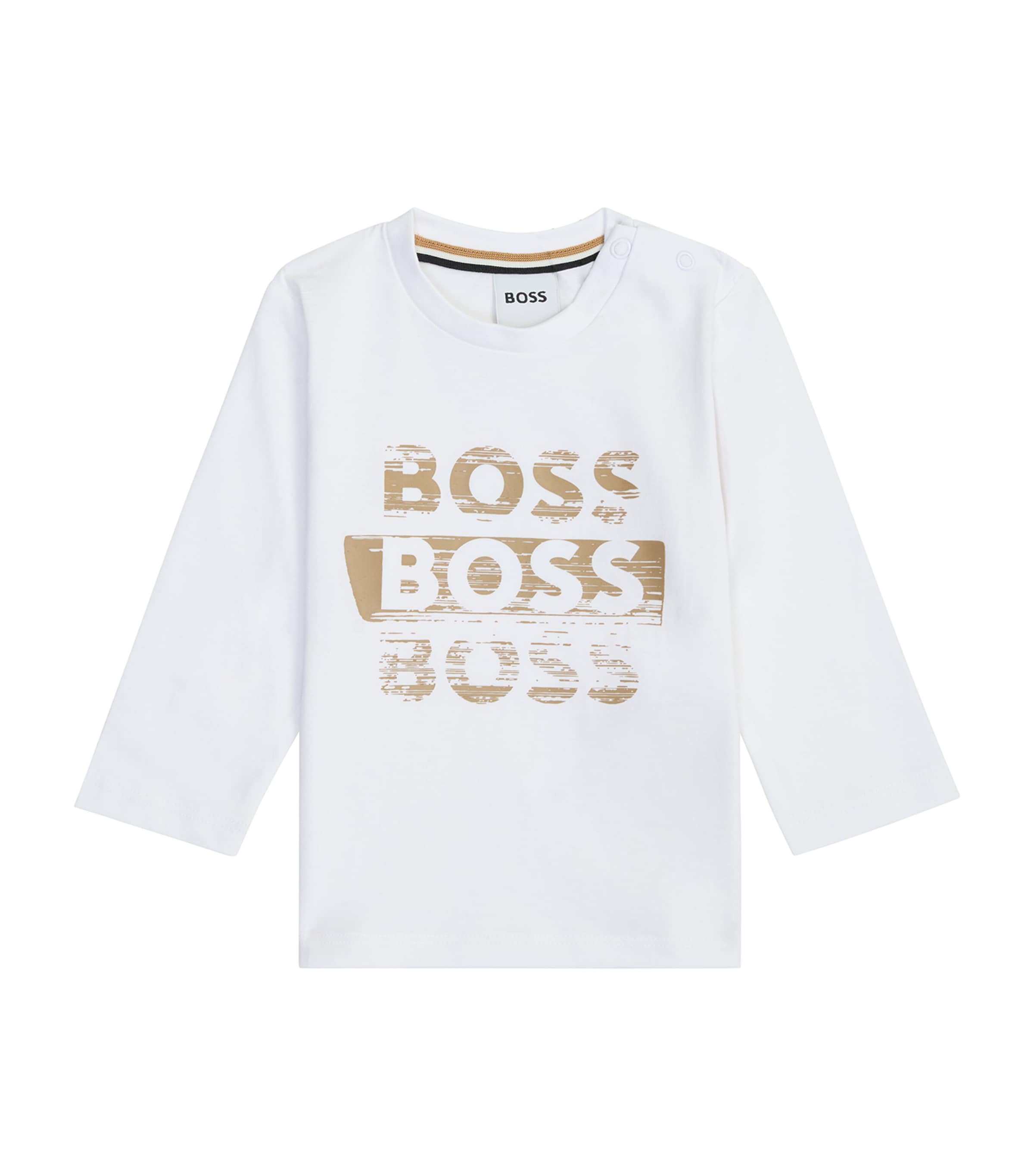 Bosswear Cotton Triple Logo T-shirt In White