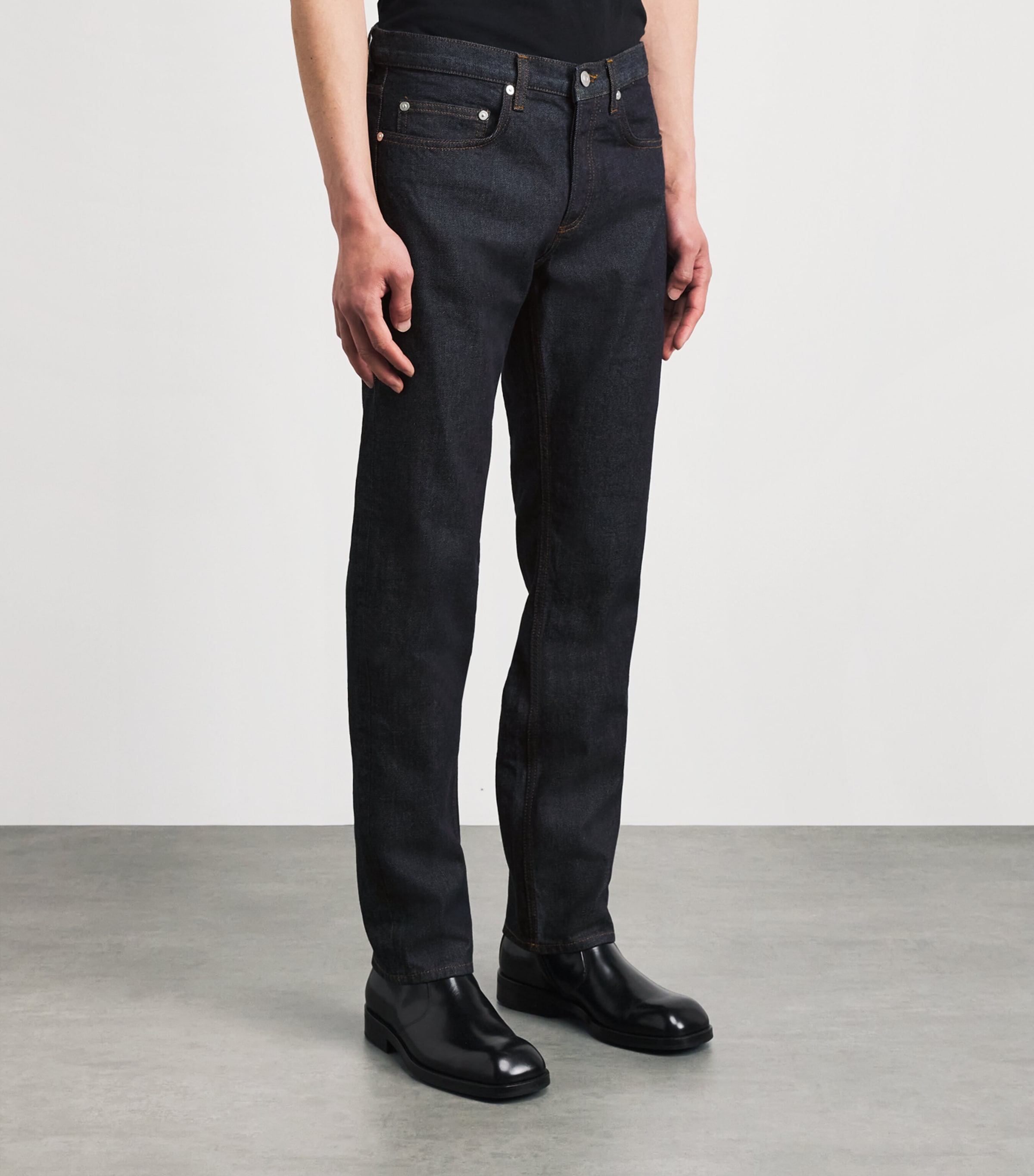 Sandro Paris Mens Slim Jeans Raw Denim Image 4