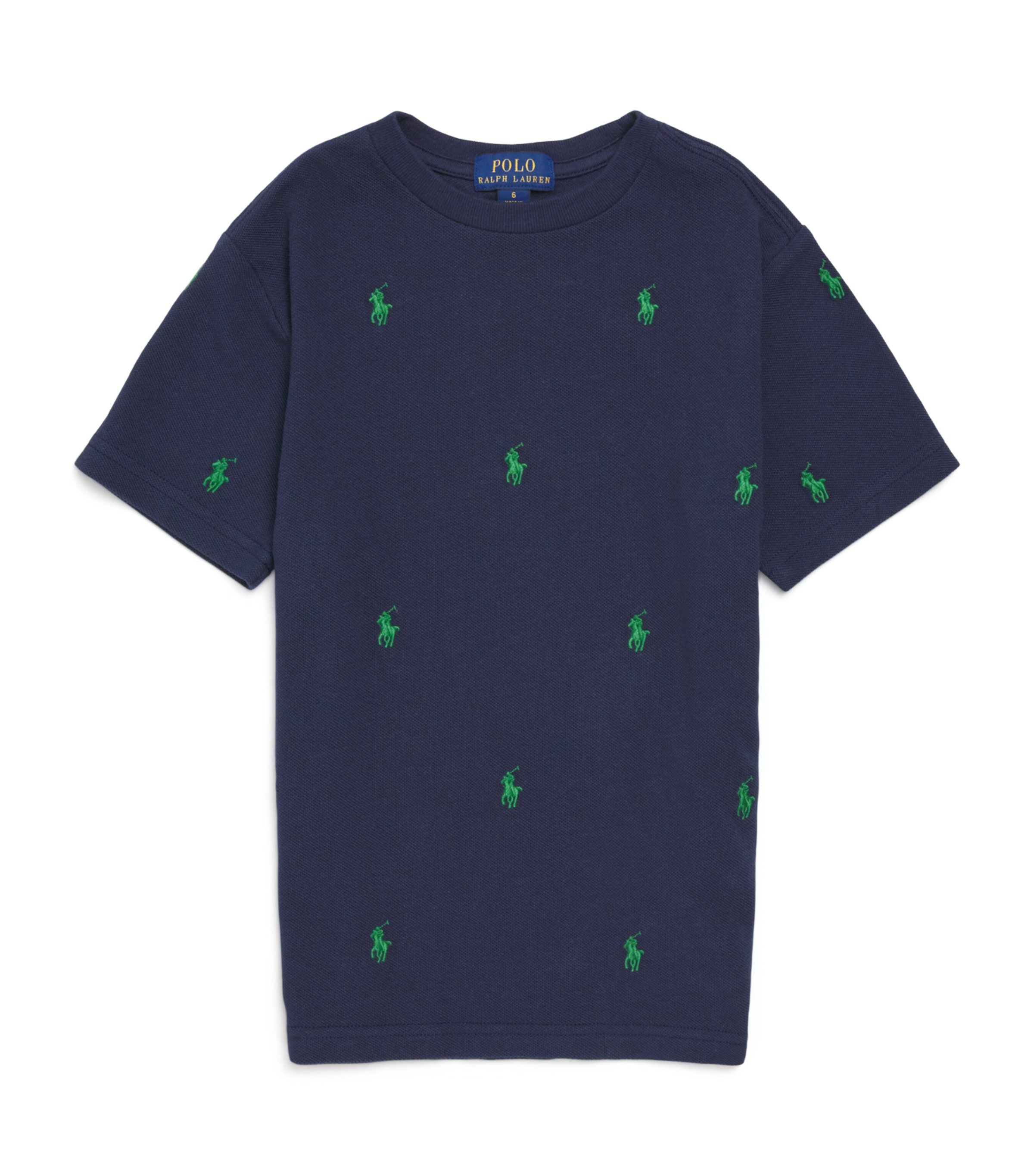 Ralph Lauren Cotton Embroidered Polo Pony T-shirt In Blue