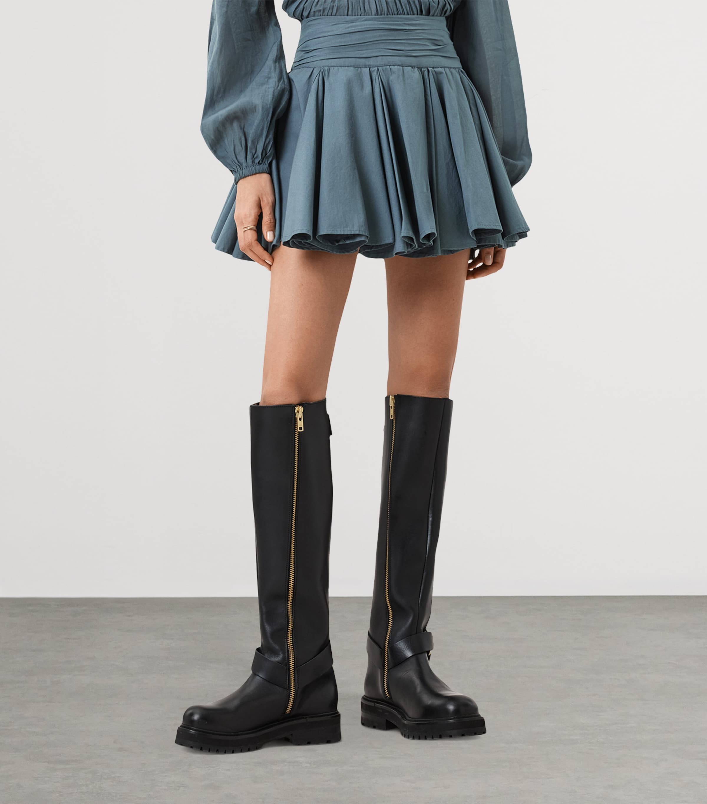 Organic Cotton Tulip Mini Skirt DARK SLATE BLUE Image 2