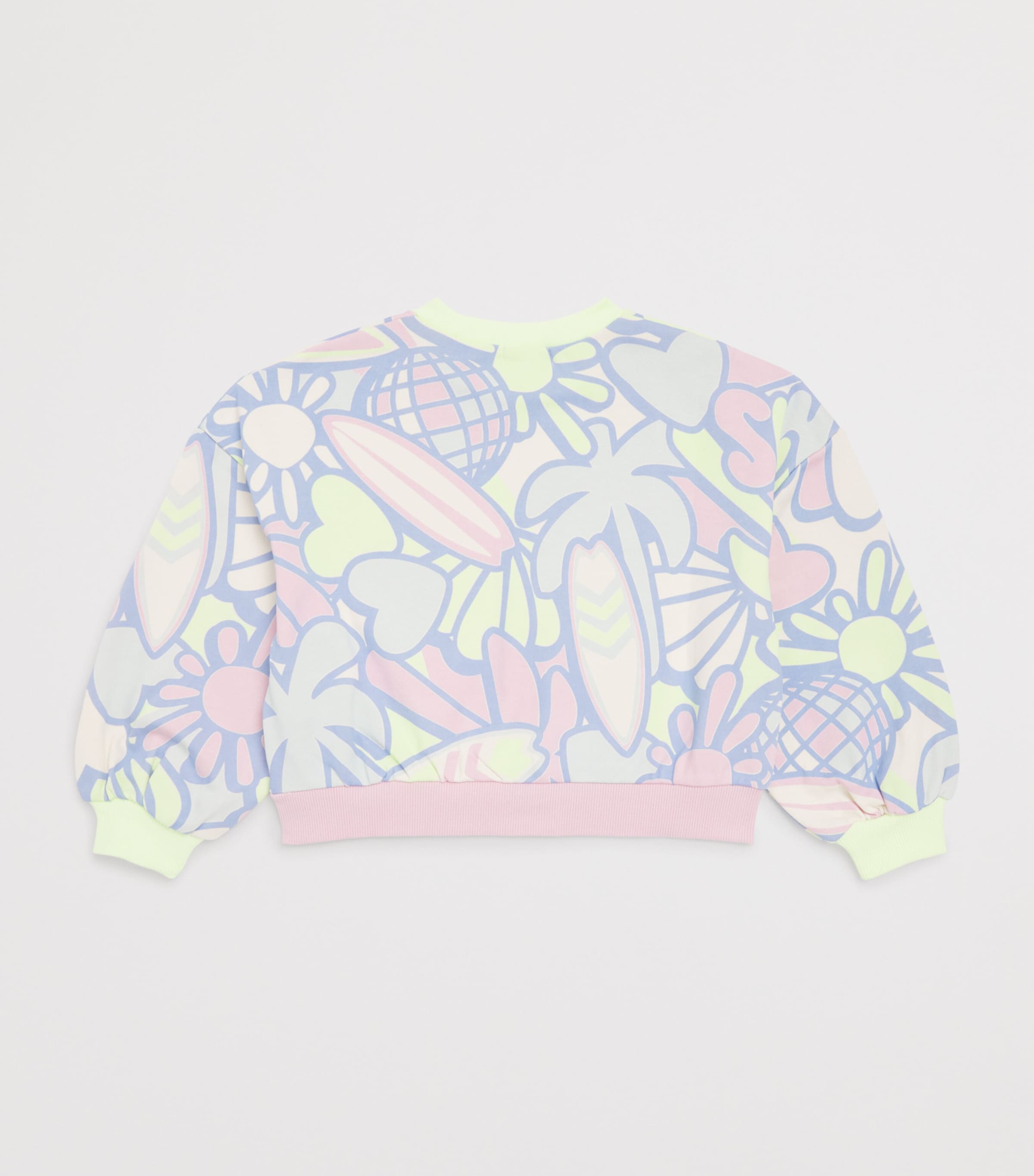 Cotton Floral Print Sweatshirt (2-12 Years) 552GREEN LEMON Image 2