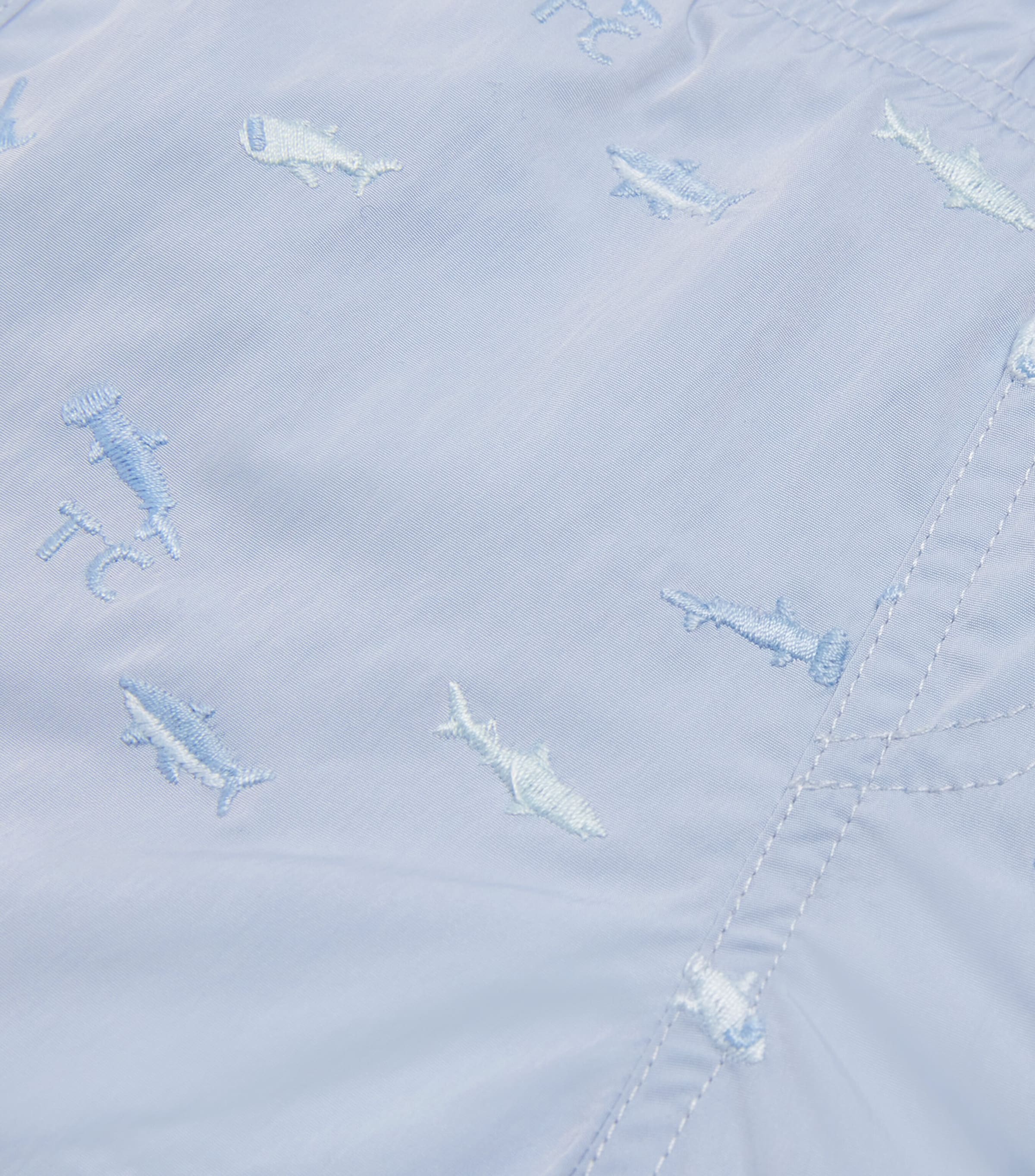 Tartine et Chocolat Shark Embroidered Swim Shorts (3-36 Months) Bleu Lavï¿½ Image 3