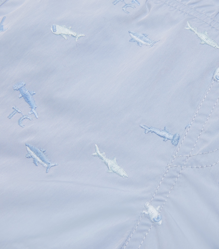 Tartine et Chocolat Shark Embroidered Swim Shorts (3-36 Months) Bleu Lav� Image 3