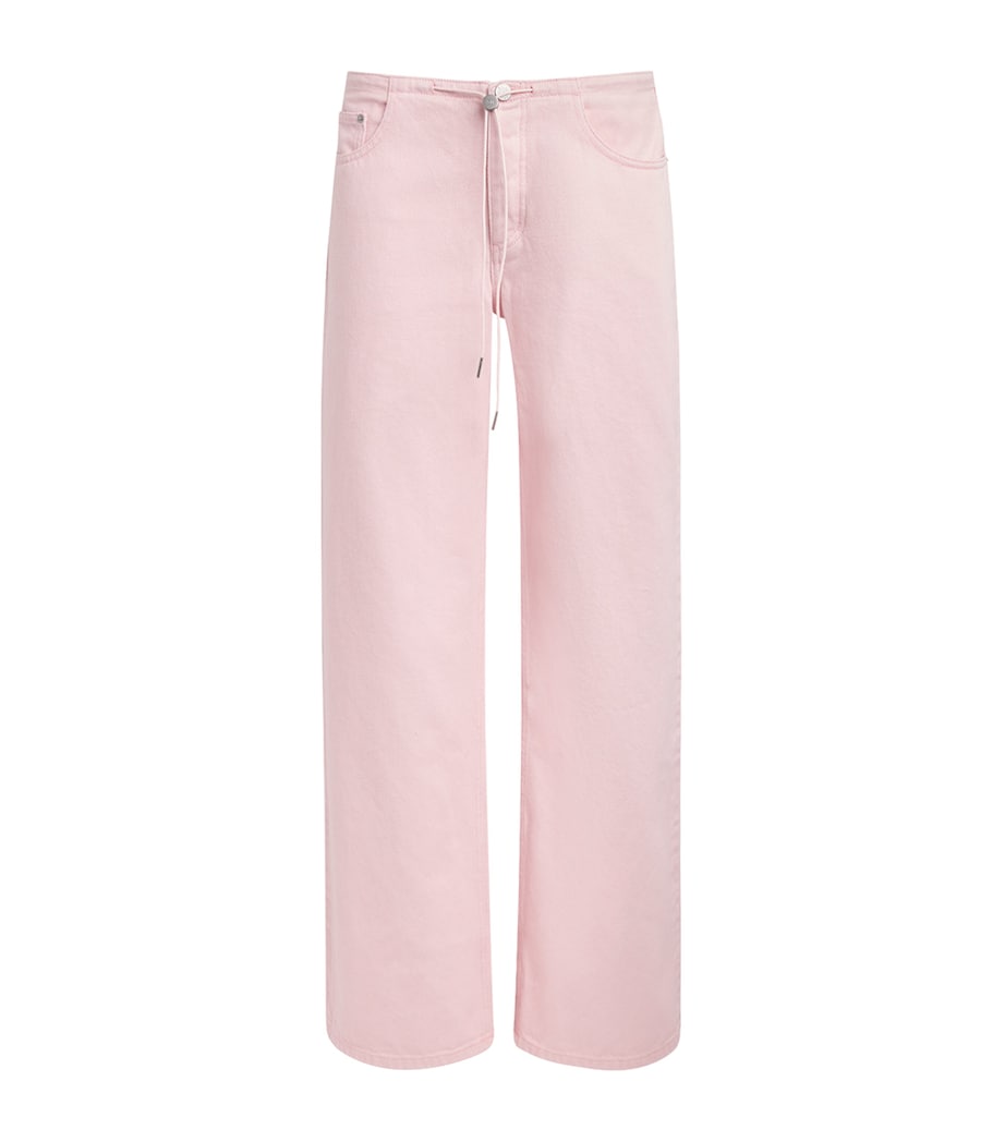 STILL HERE Womens Cool Wide-Leg Jeans Pink Image 1