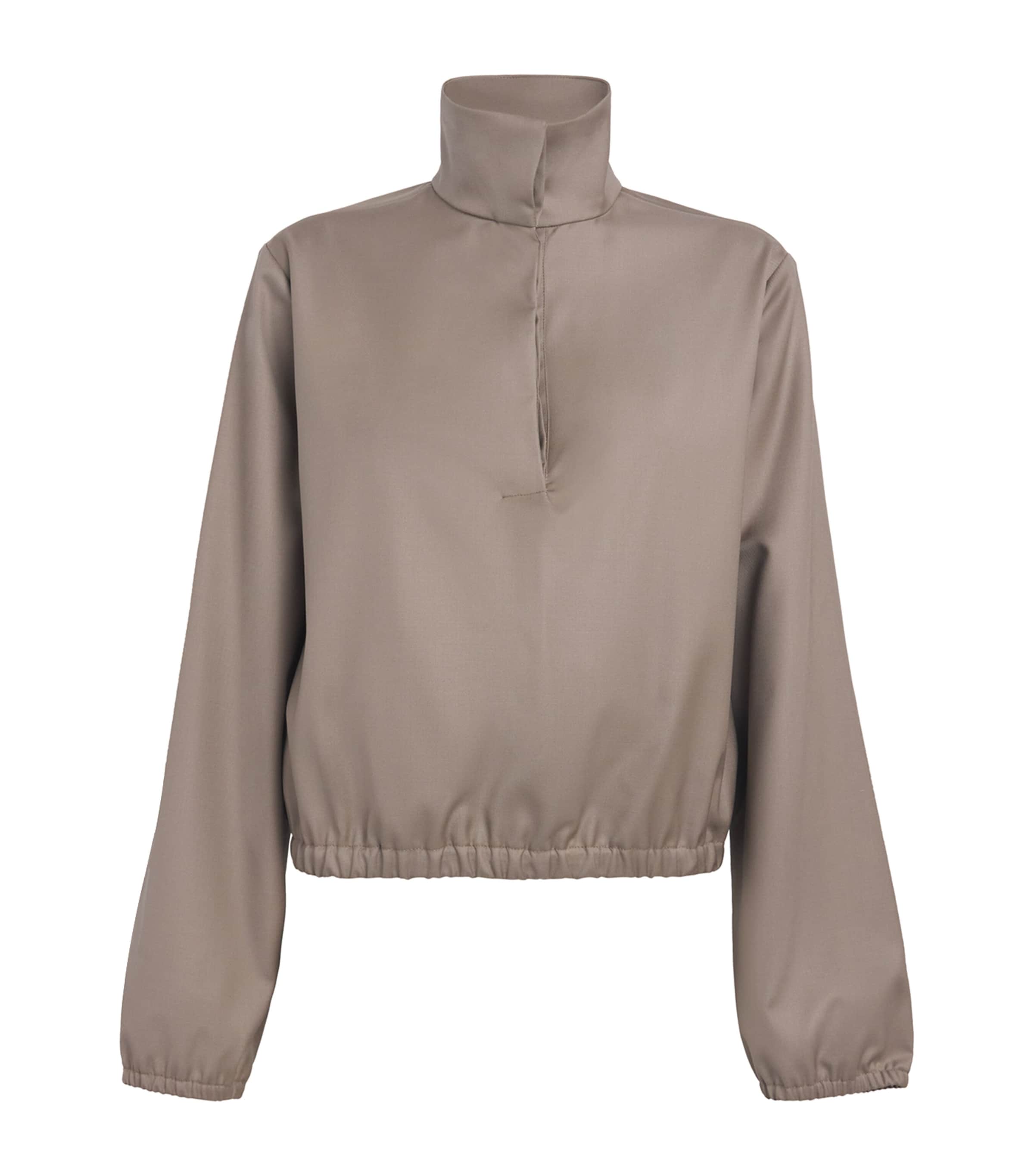 Loulou De Saison Virgin Wool Stand-collar Jacket In Neutral