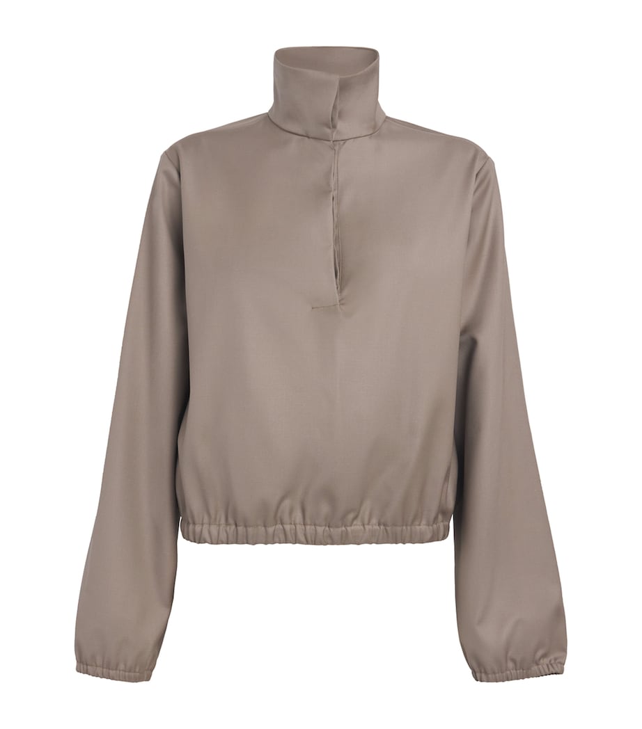 Virgin Wool Stand-Collar Jacket TAUPE Image 1