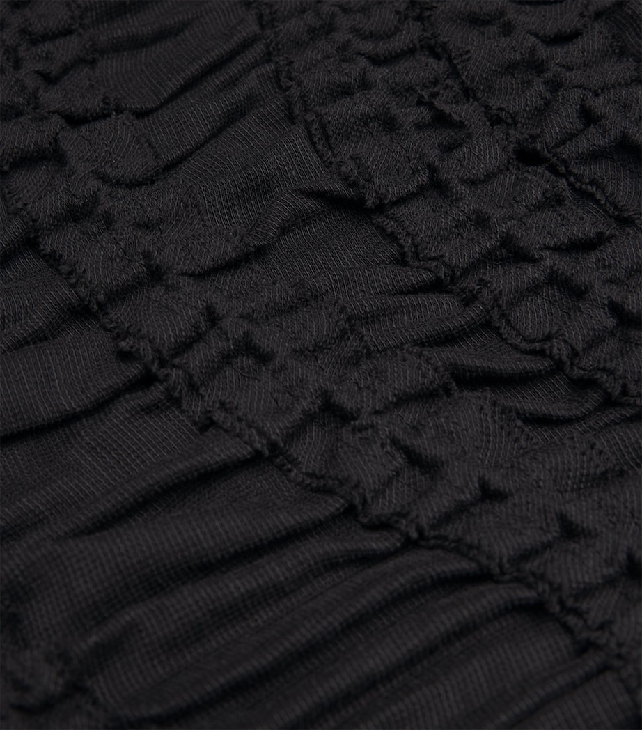 Smocked Midi Dress BLACK Image 5