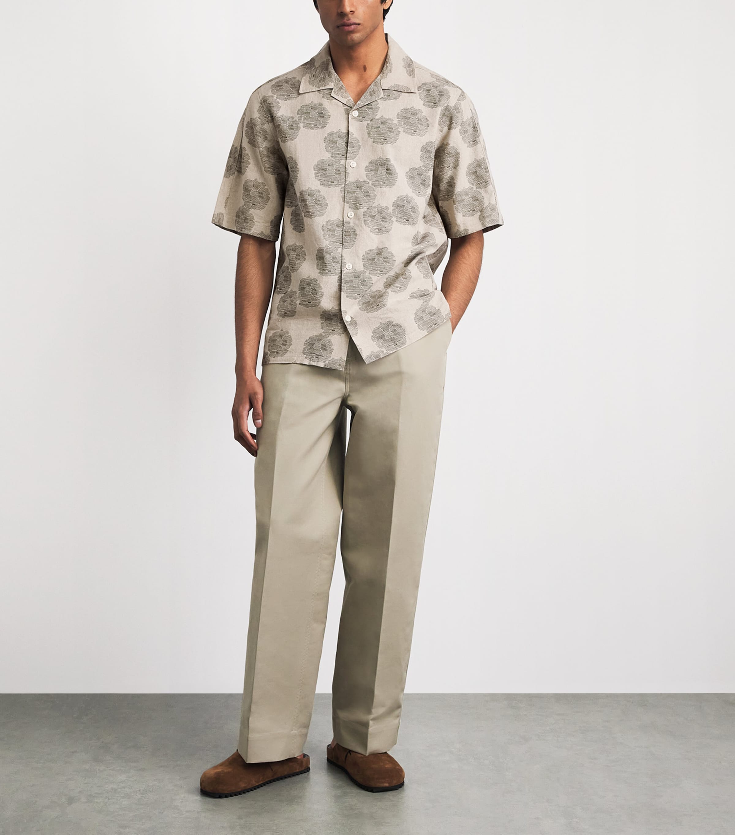 NN07 Mens Linen-Organic Cotton Ole Shirt Oatmeal Image 2