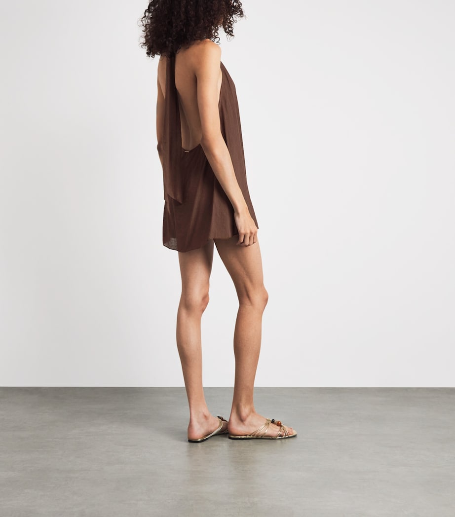 AWAY THAT DAY Womens Ibiza Mini Dress Espresso Image 4