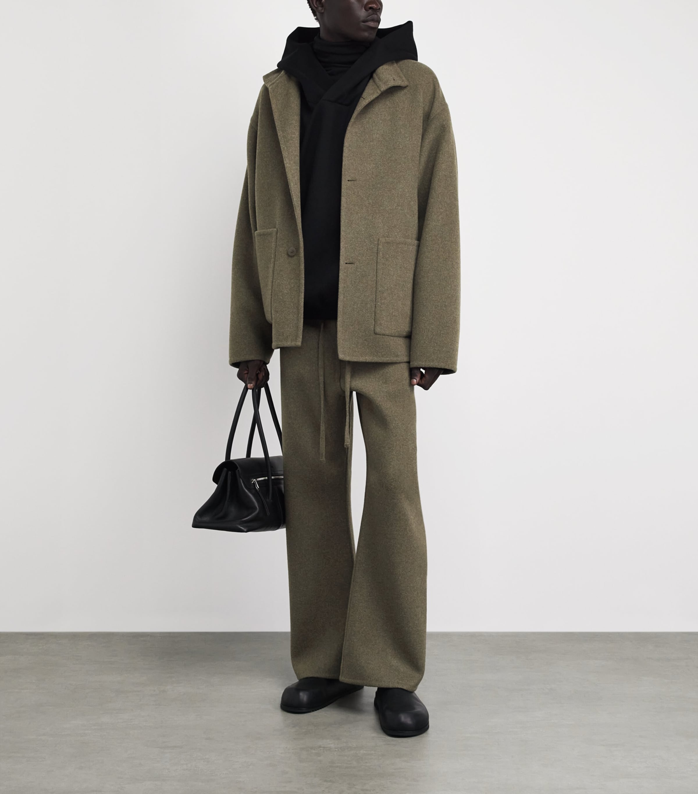 Fear Of God Mens Virgin Wool Overcoat Khaki Melange / Image 2