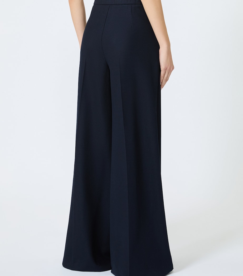 Max Mara Womens Cotton Wide-Leg Trousers Ultramarine Image 4
