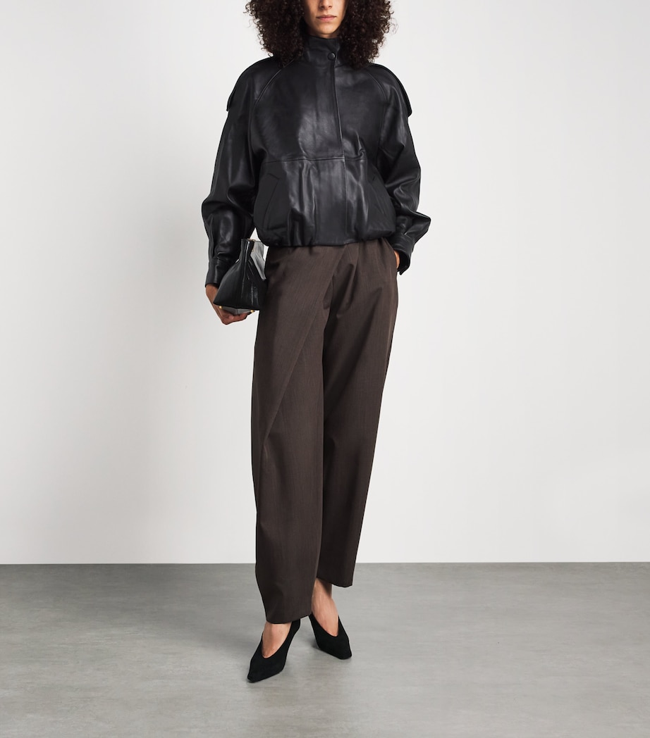 Almada Label Womens Leather Mija Bomber Jacket Black Image 2