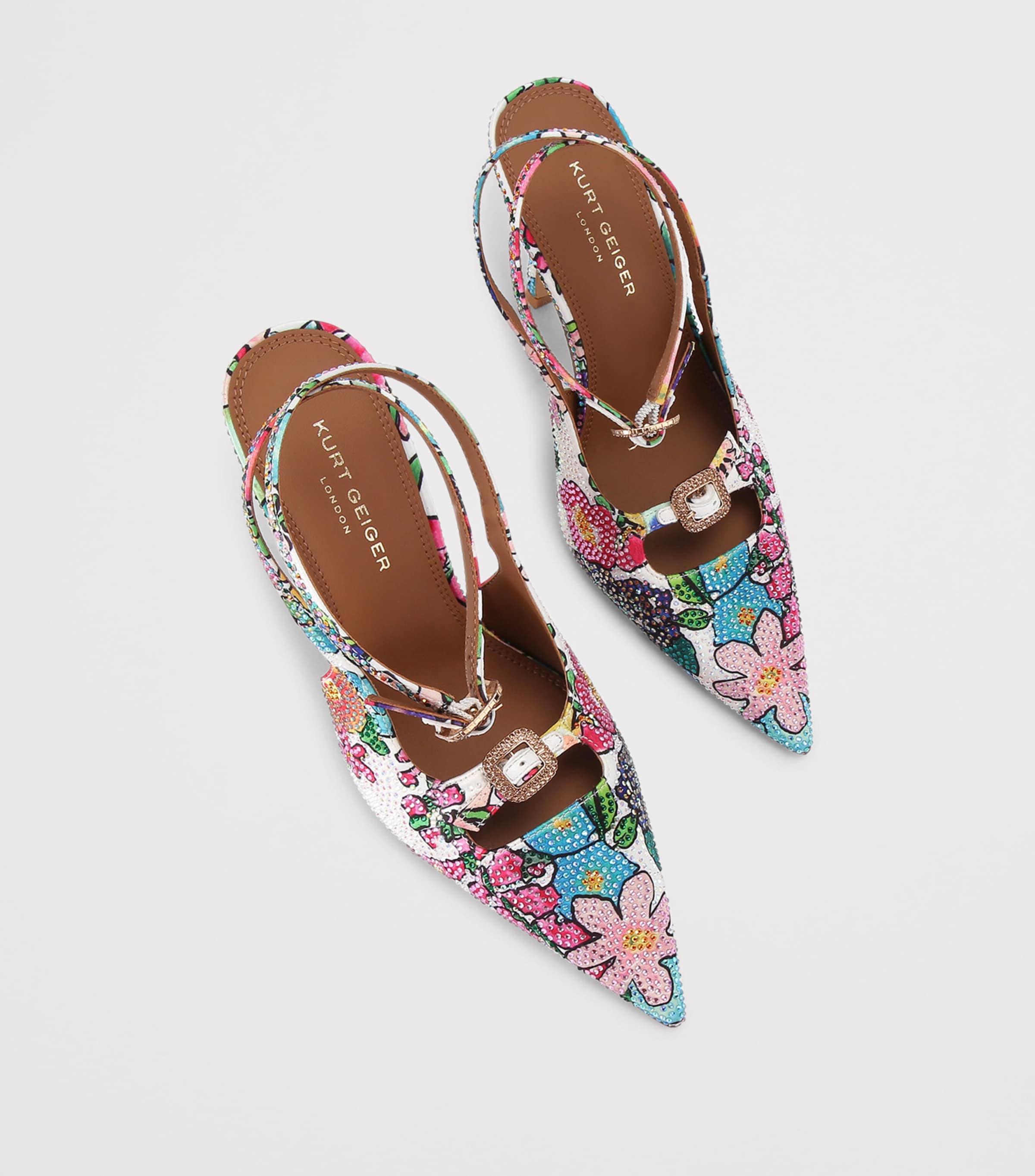 Kurt Geiger London Embellished Double-Buckle Pumps White/oth Image 3