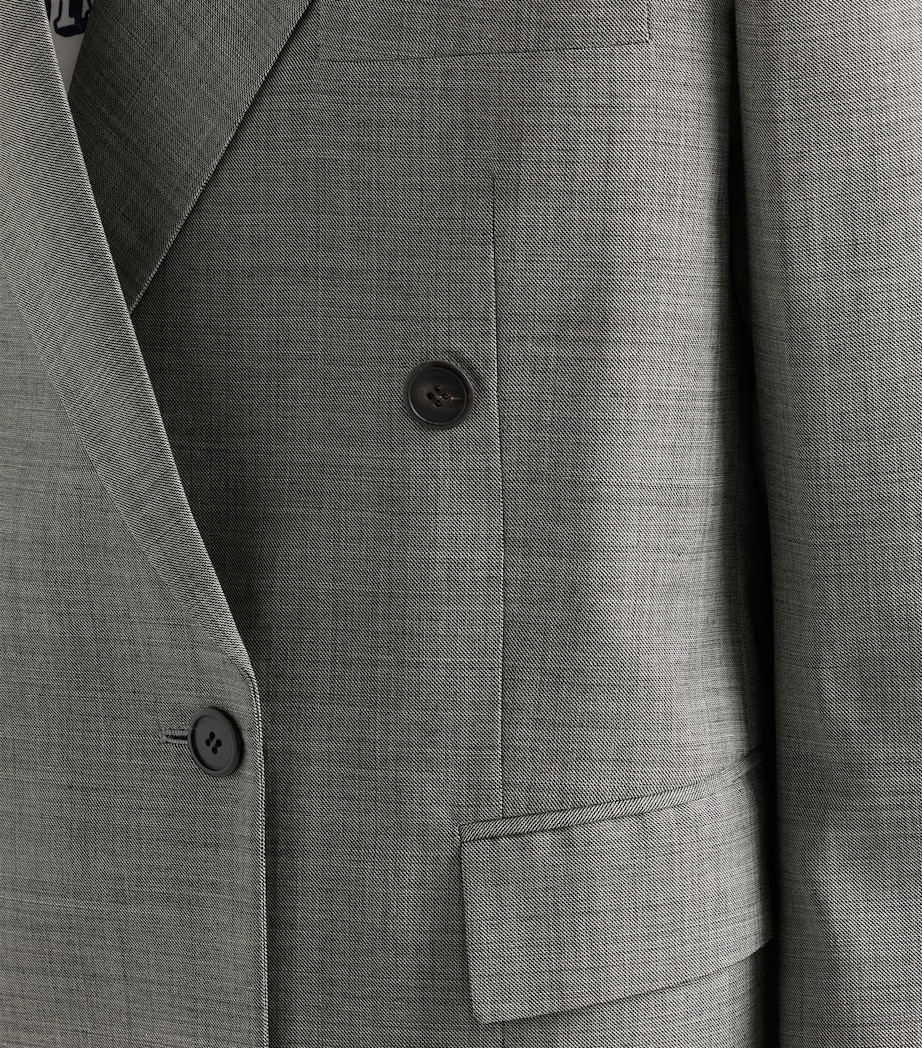 Wool Double-Breasted Grisaille Blazer F0480 Image 4