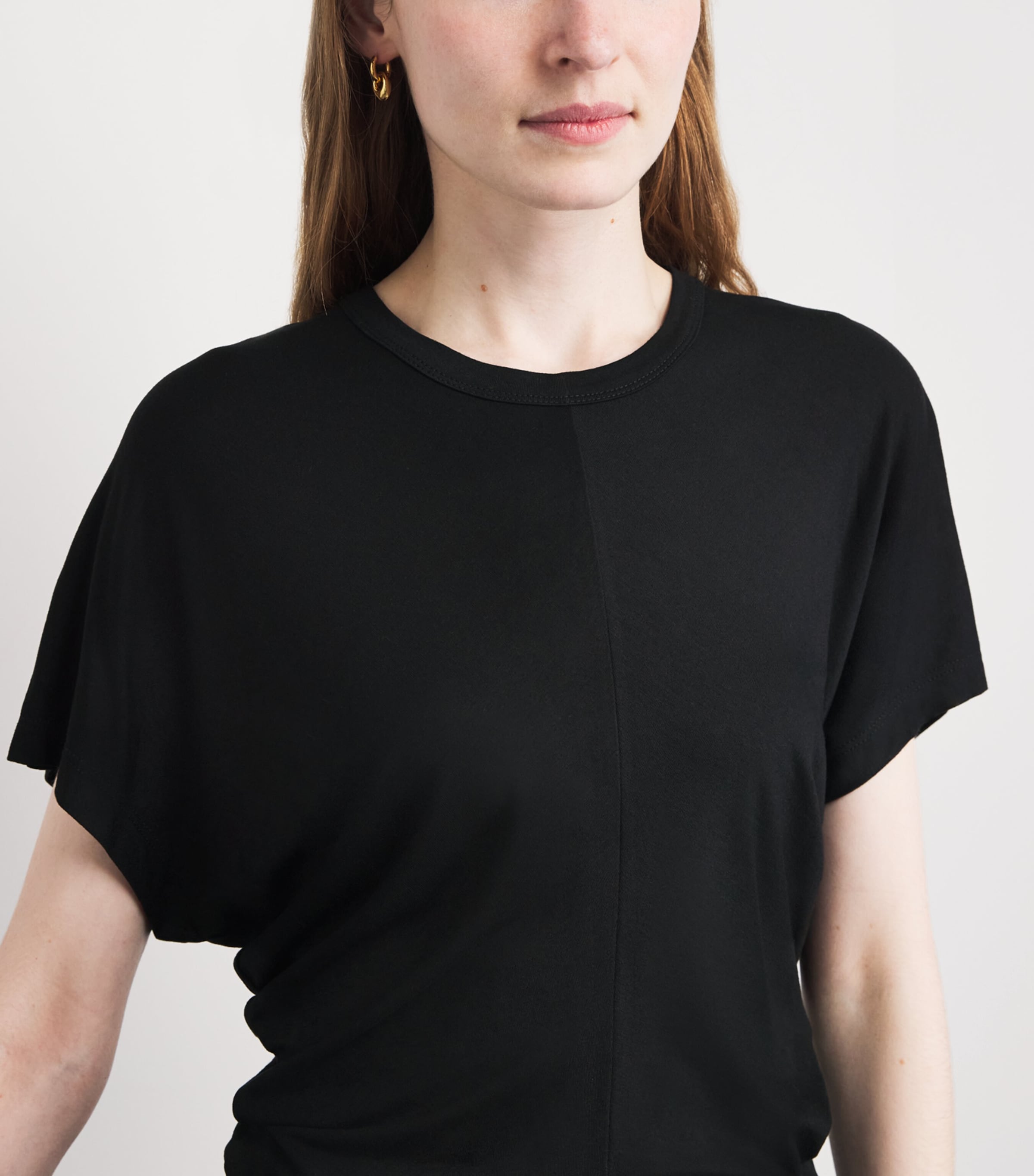 ANINE BING Womens Draped Zadig T-Shirt Black Image 3