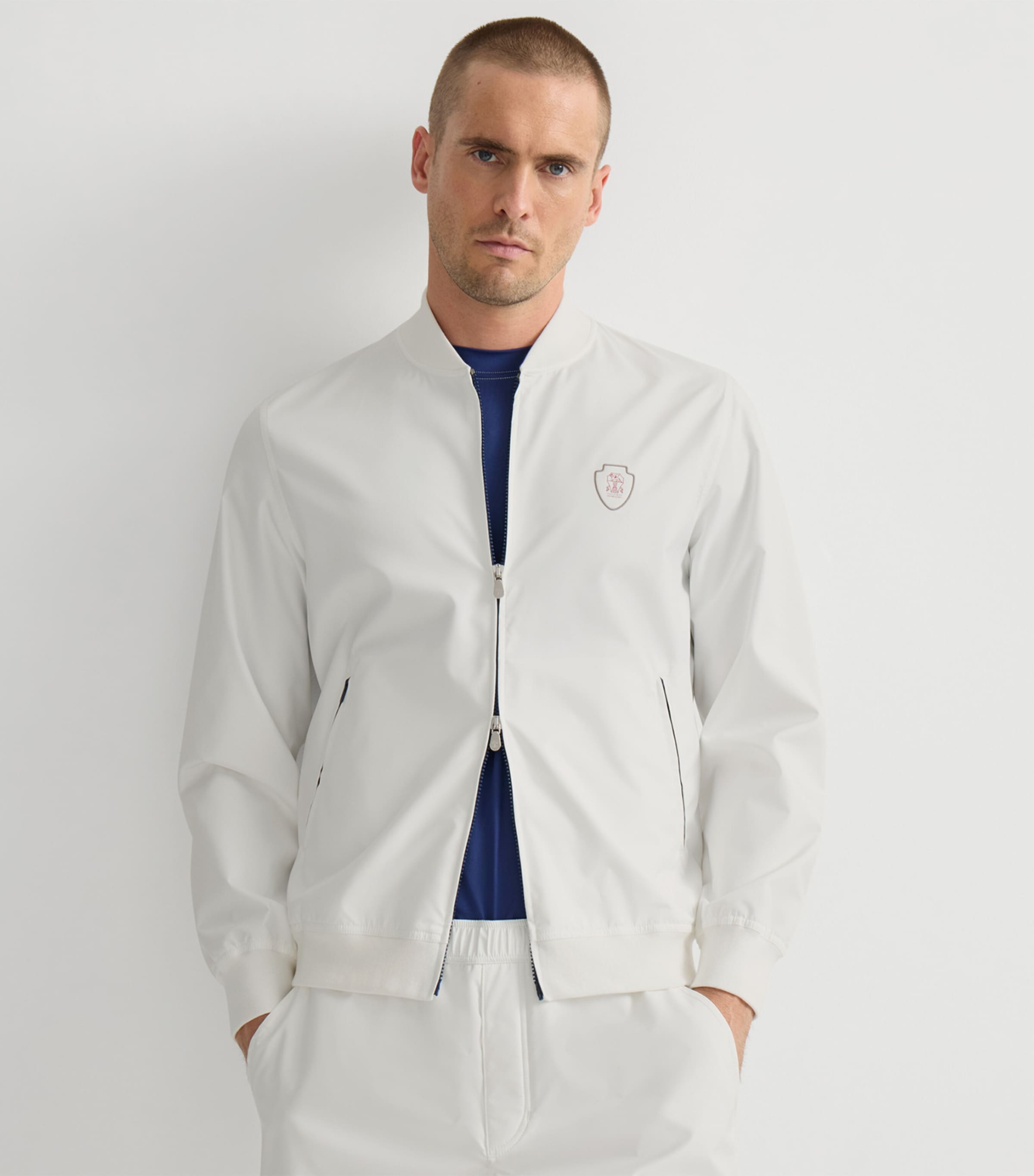 Brunello Cucinelli Mens Crest Zip-Up Sweatshirt Image 4