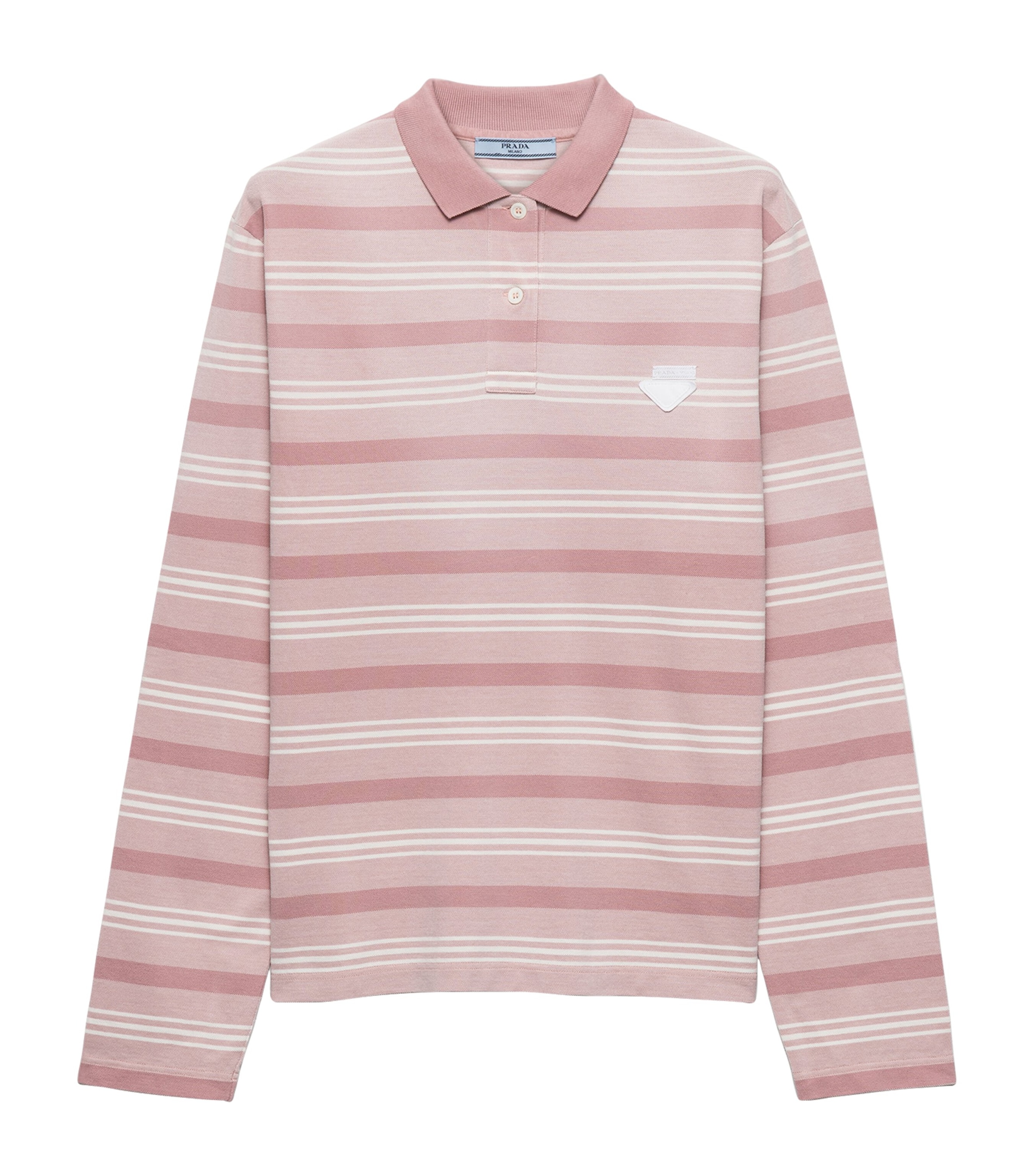 Prada Womens Cotton Piqué Stripe Polo Shirt Image 1