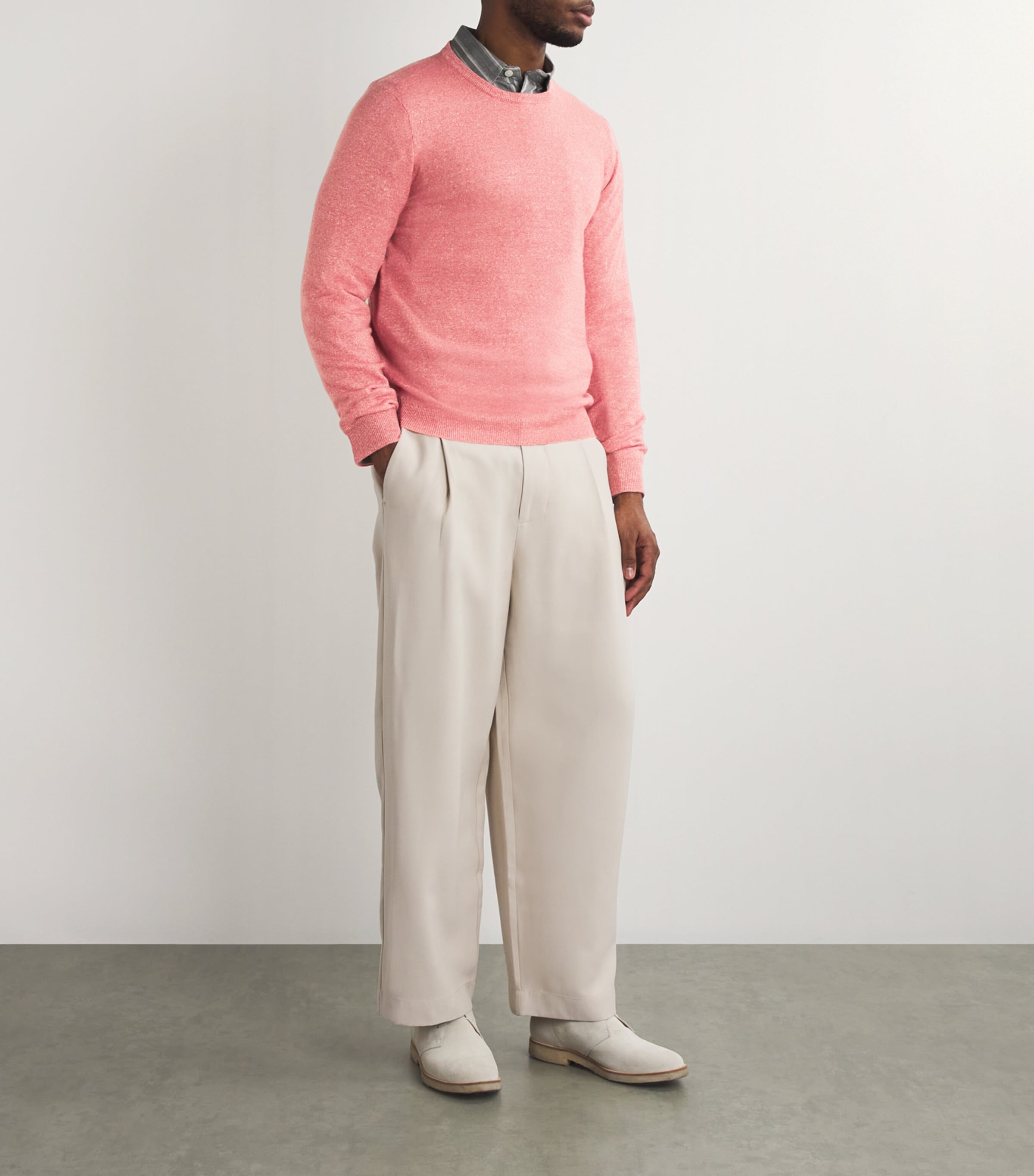 Fedeli Mens Cashmere-Linen Sweater Image 2