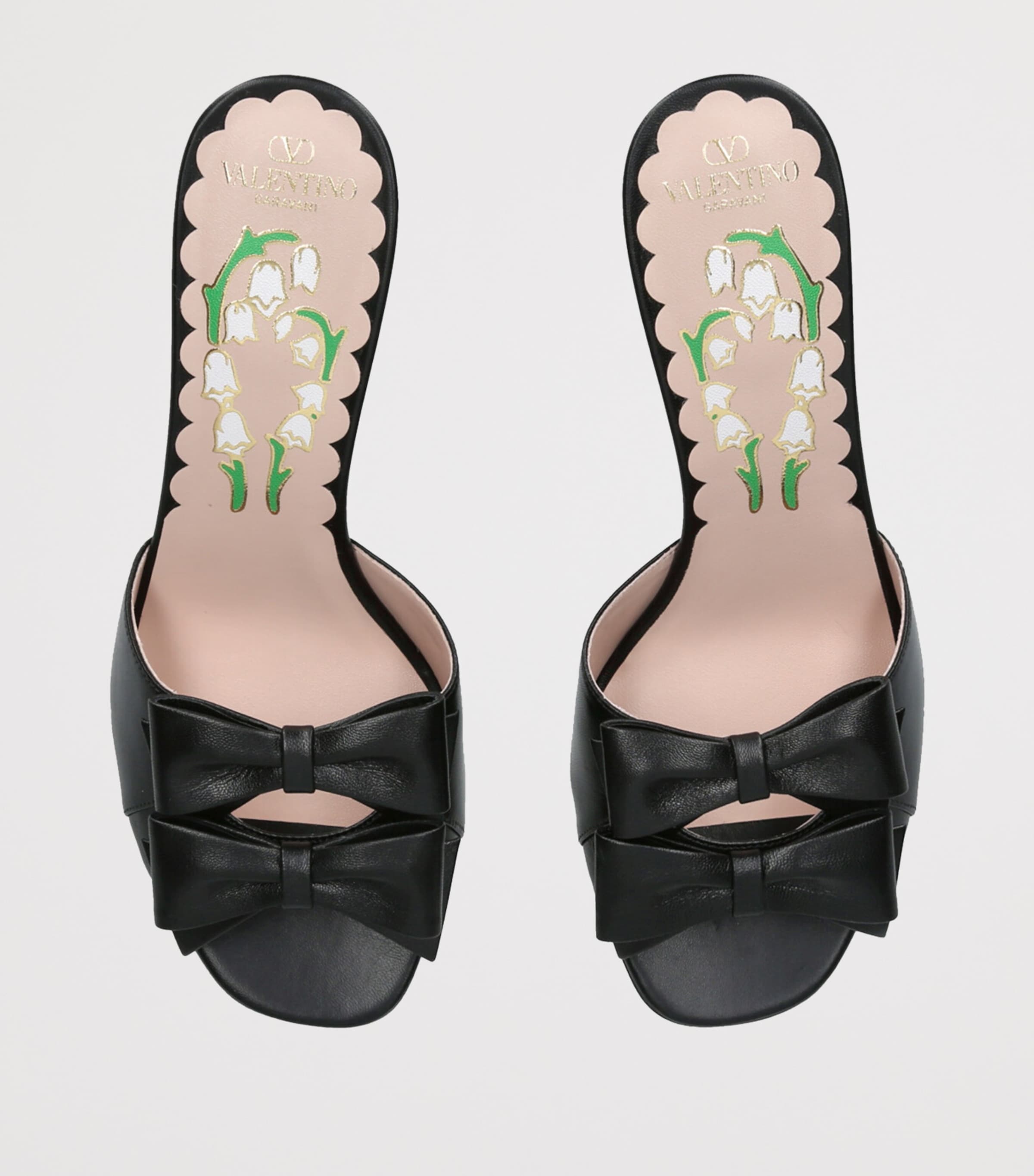 Valentino Garavani Leather Bow-Detail Bowow Mules 75 Black Image 4