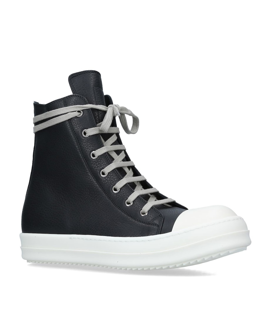 Leather High-Top Sneakers BLK/WHITE Image 1