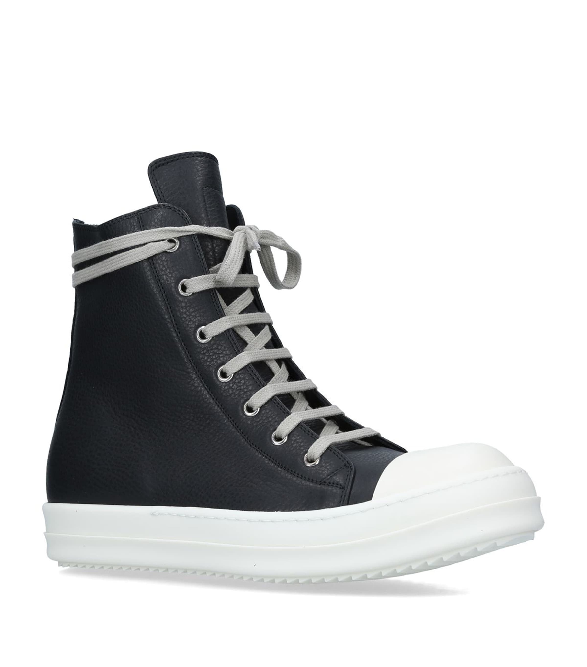 Rick Owens Leather High-Top Sneakers | Men Shoes | Trainers | High-Top Trainers | Designers | Rick Owens