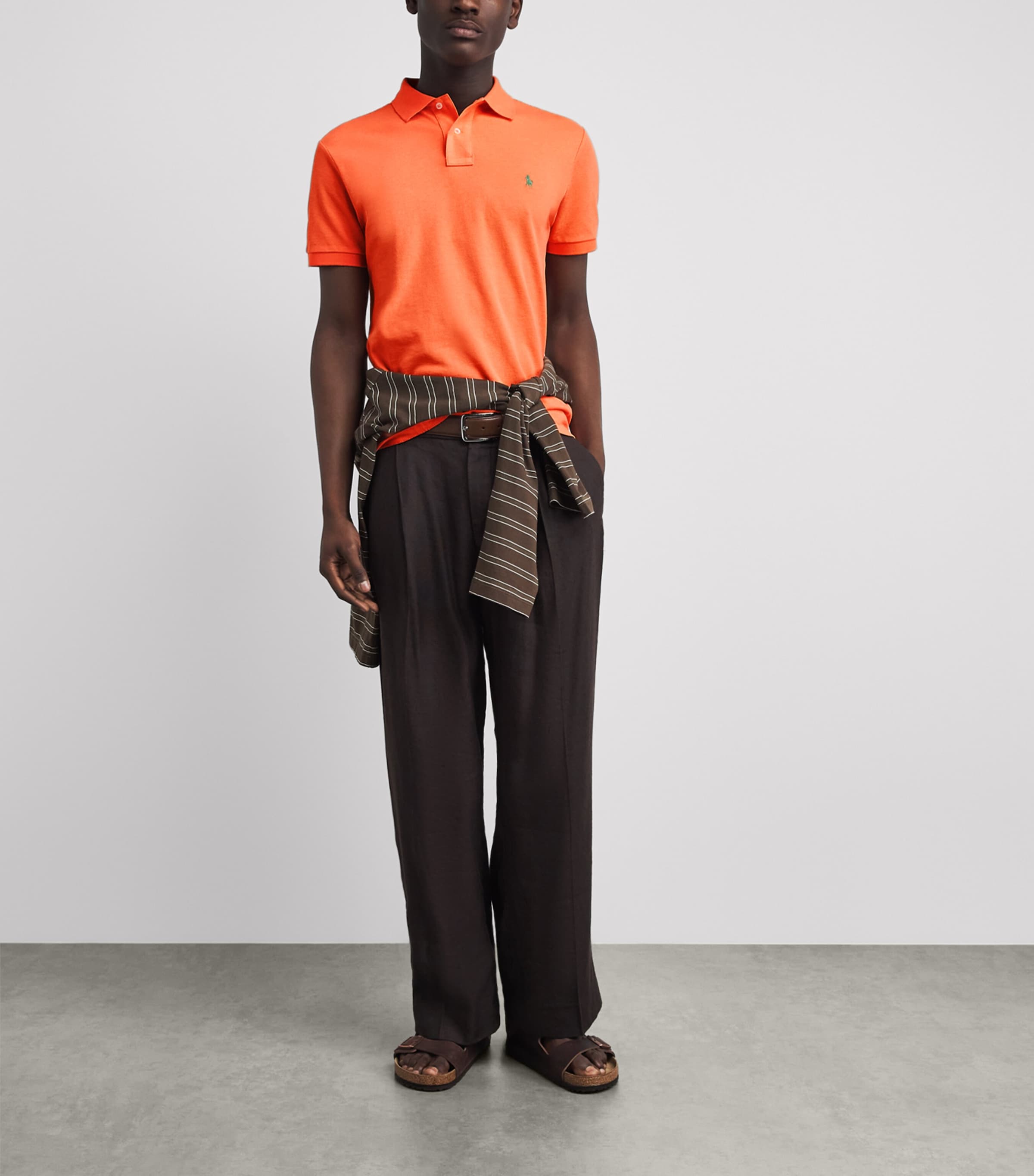 Polo Ralph Lauren Mens Cotton Mesh Custom-Fit Polo Shirt Pompano Image 2