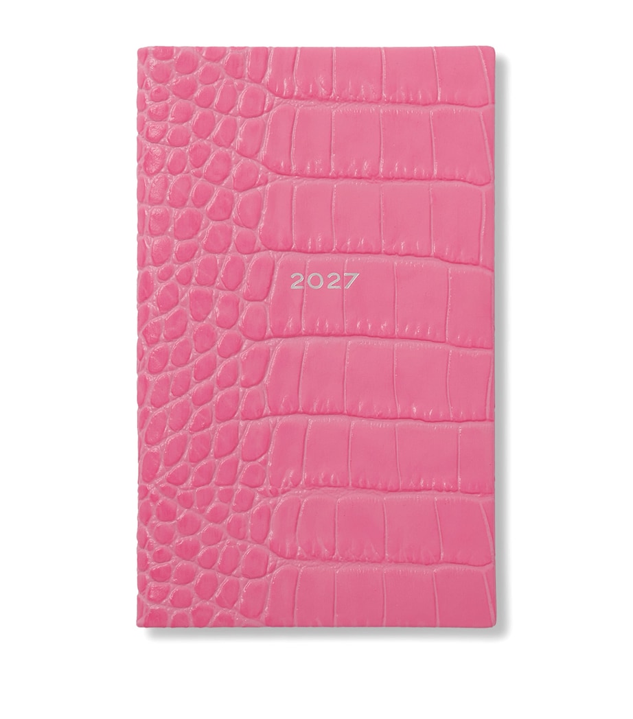 Smythson Leather Panama Weekly Diary 2027 Flamingo Image 1