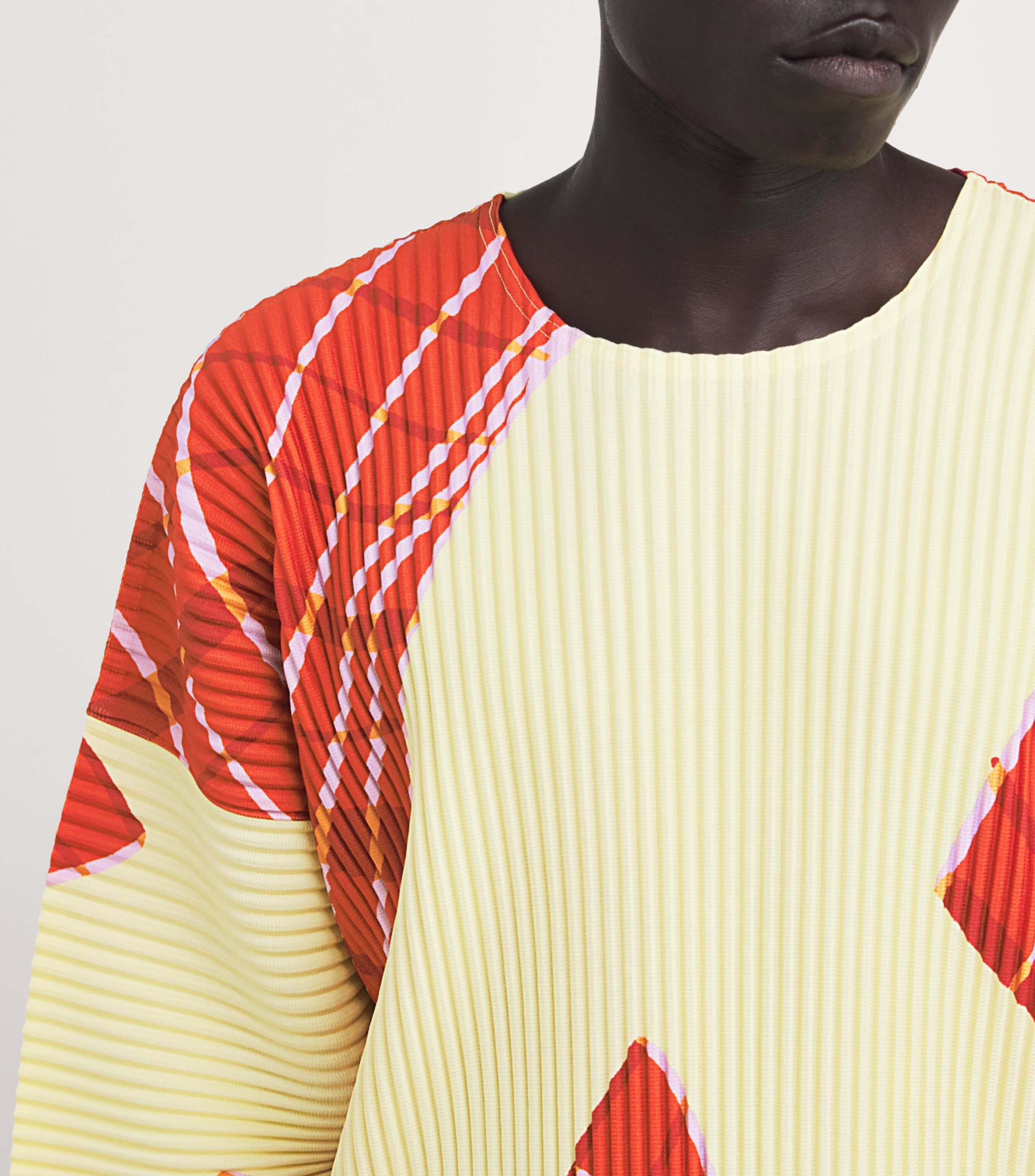 Homme Plissé Issey Miyake Orange Pleated Windswept Print T-Shirt
