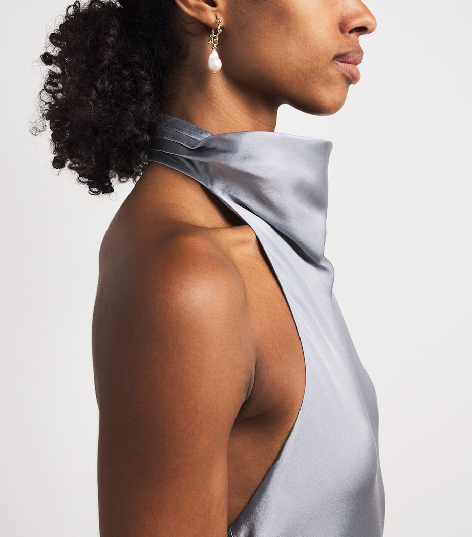 Silk Eliana Maxi Dress LIGHT BLUE Image 6