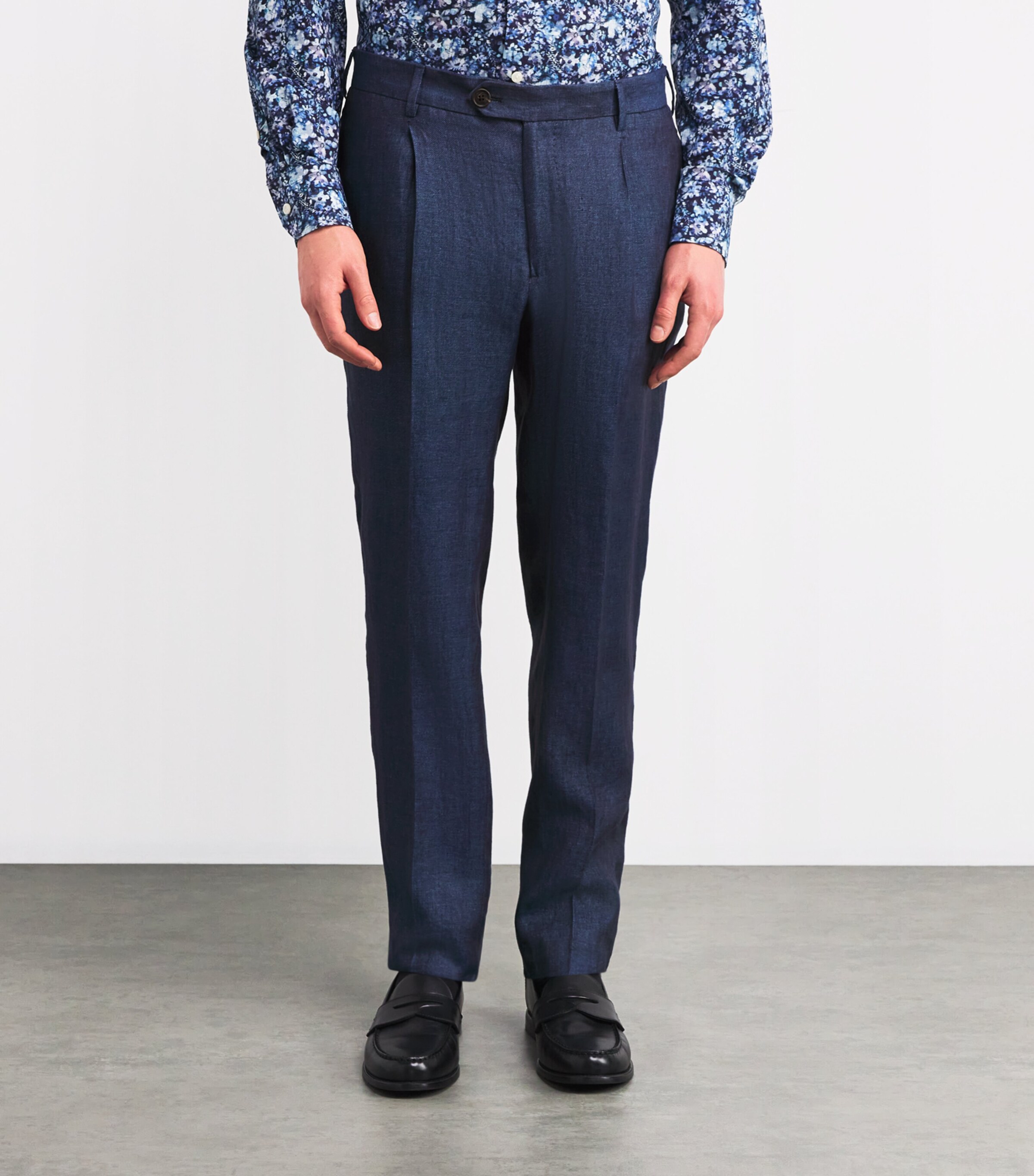 Linen Tapered Trousers 502/09 - DENIM T22 Image 3