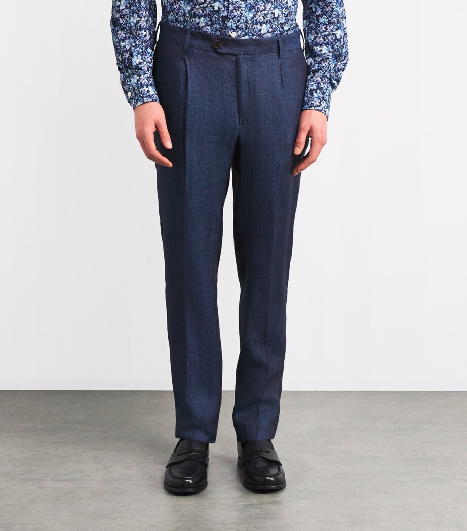 Linen Tapered Trousers 502/09 - DENIM T22 Image 3