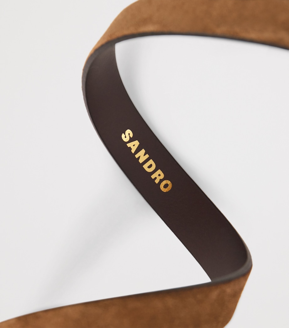 Calfskin Gold-Tone Buckle Belt BROWN Image 5