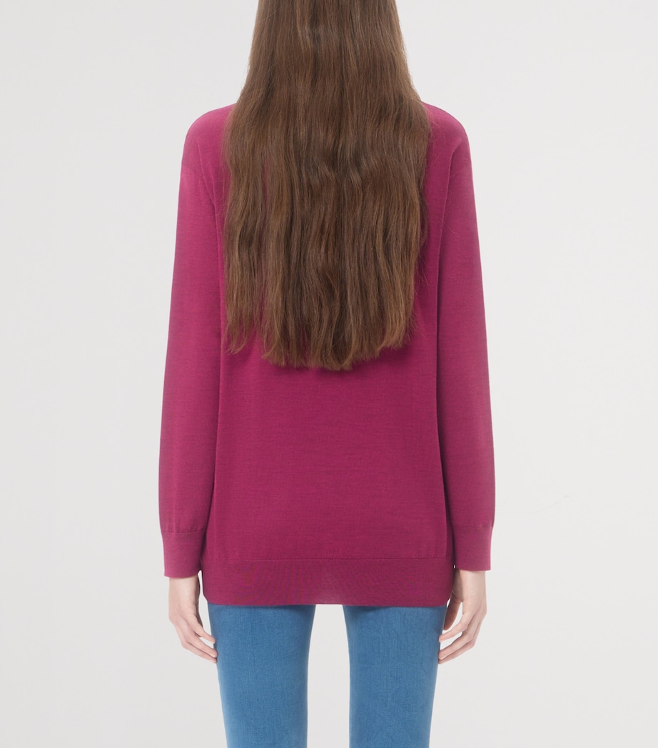 Valentino Womens Wool Tie-Neck Sweater Image 5
