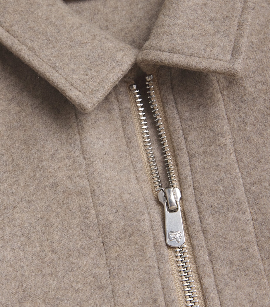 Cashmere 2-Way Zip Jacket 06 - BEIGE Image 5