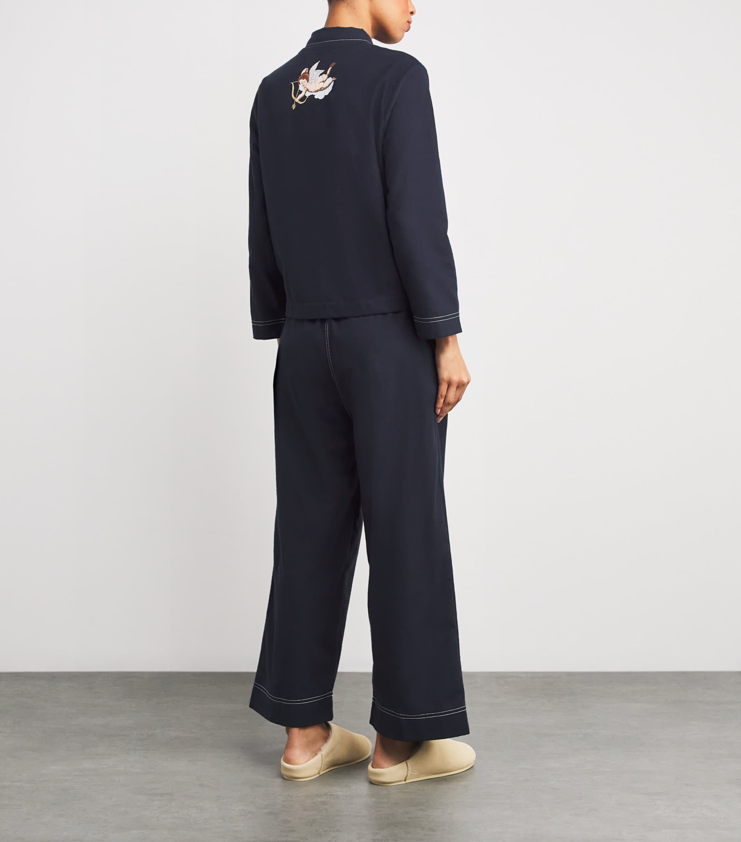 Cotton Primavera Pyjama Set NAVY Image 3