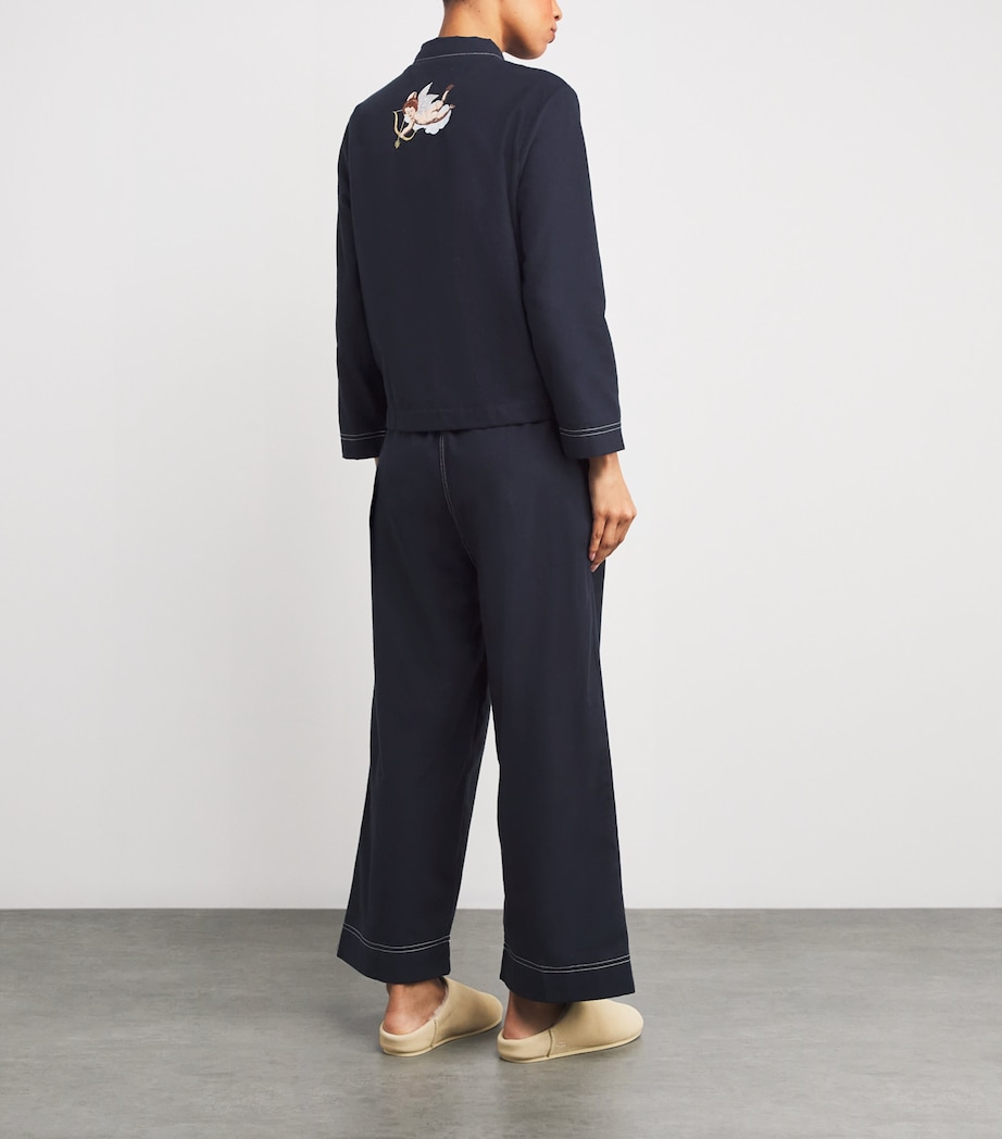 Cotton Primavera Pyjama Set NAVY Image 3