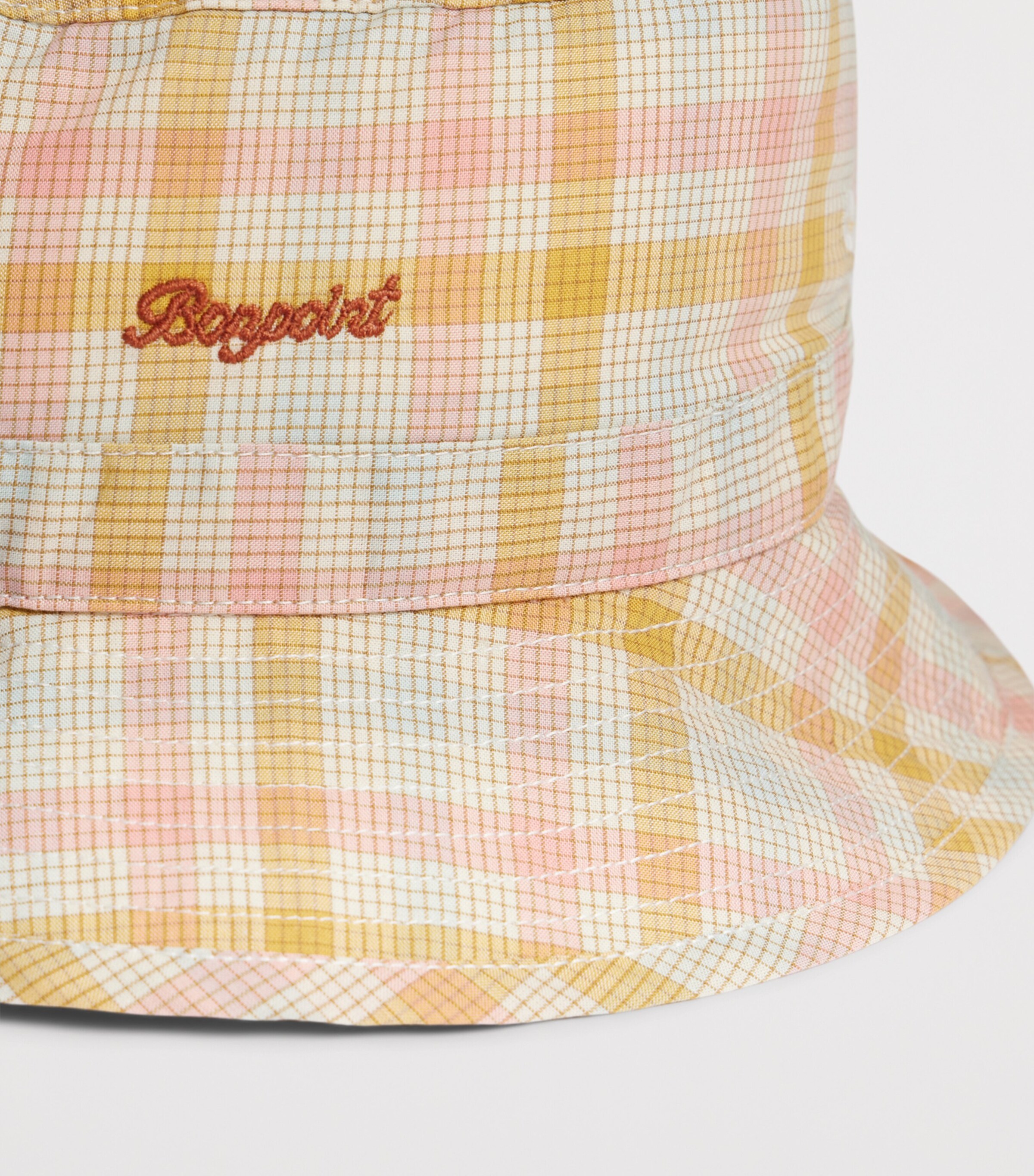 Bonpoint Cotton Check Bucket Hat Ca Rose Image 2