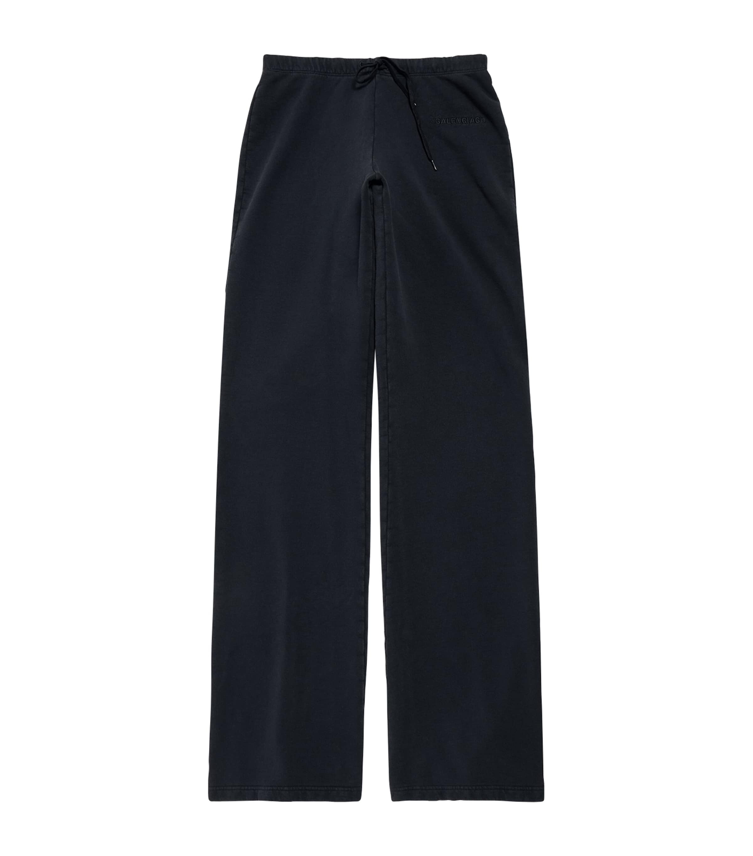 Balenciaga Cotton Straight Sweatpants In Blue