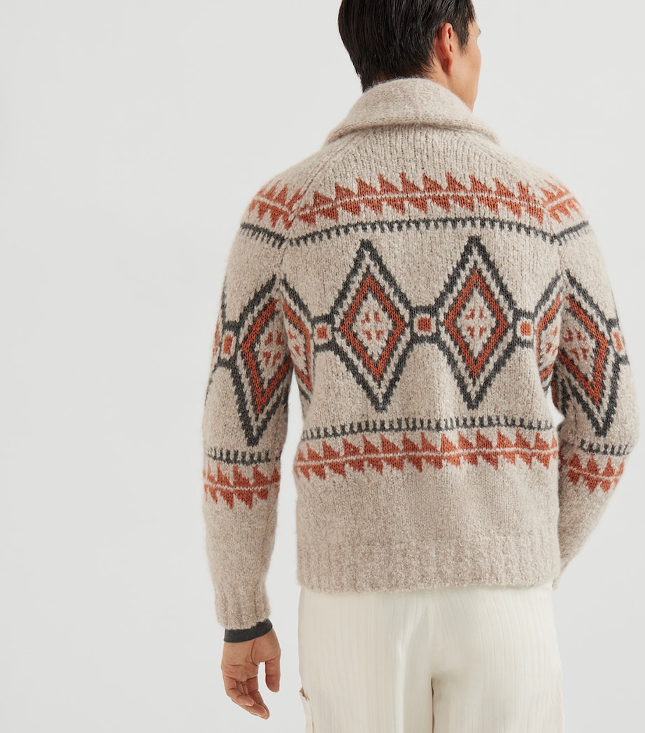 Alpaca-Blend Jacquard Cardigan CGM80 Image 5