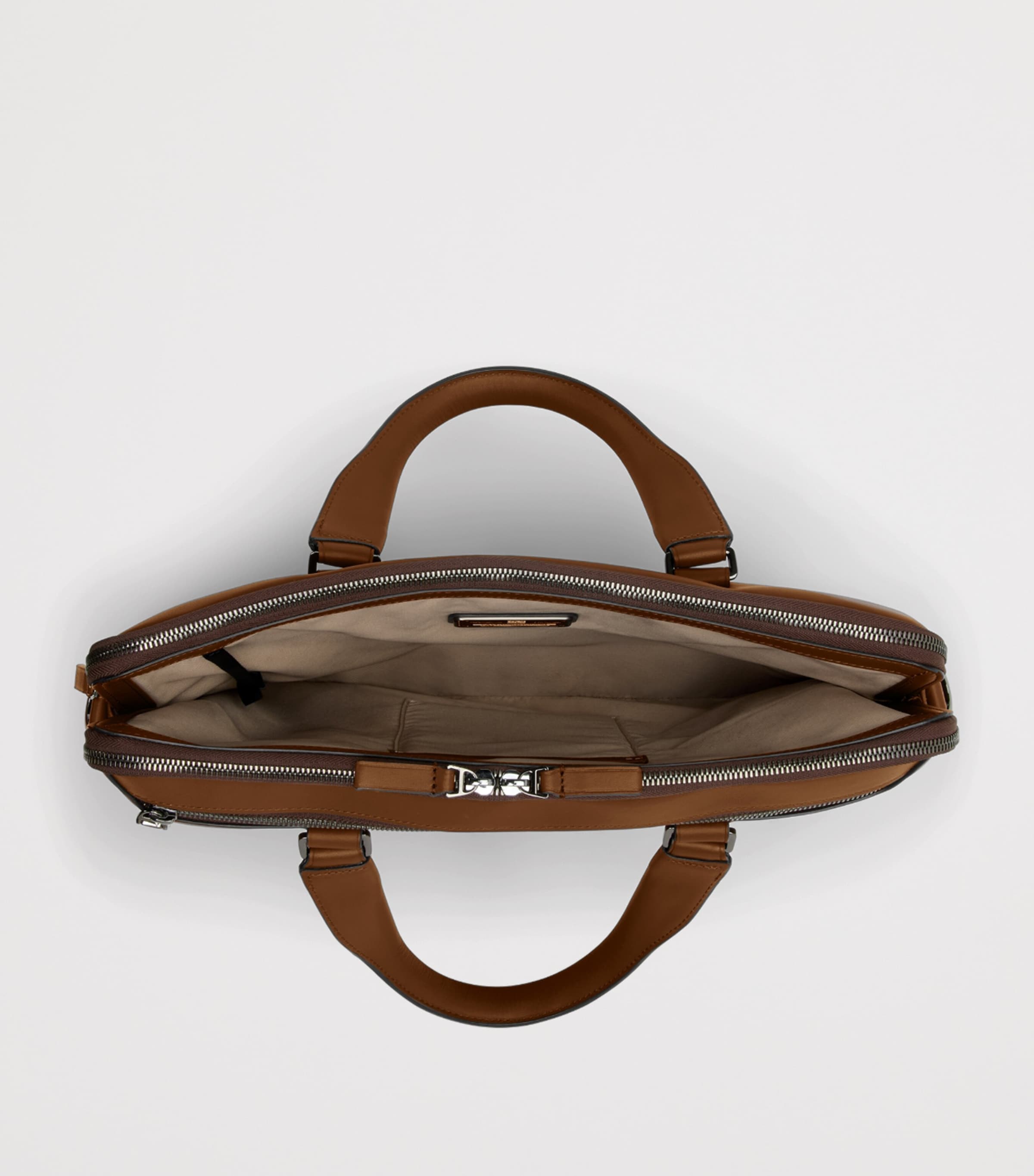 Tumi Leather Harrison Briefcase Cognac Bombe Image 4