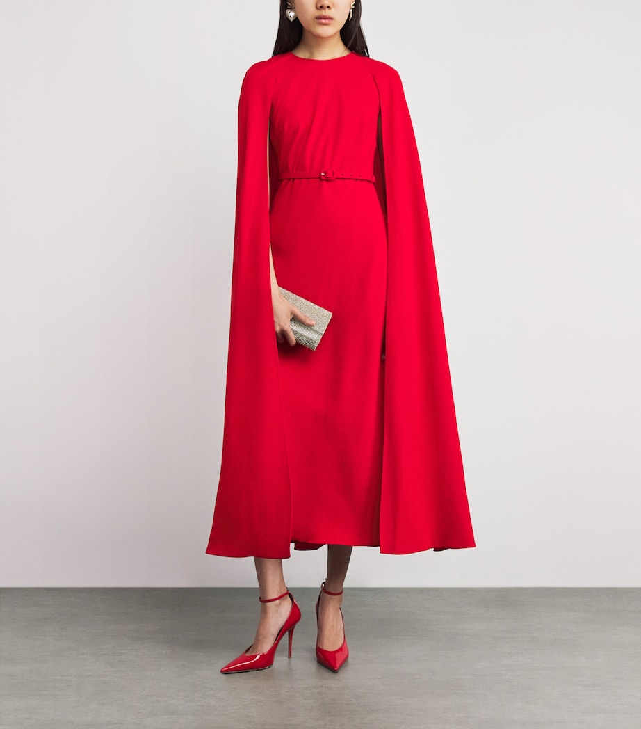 Cady Caped Midi Dress RED Image 2