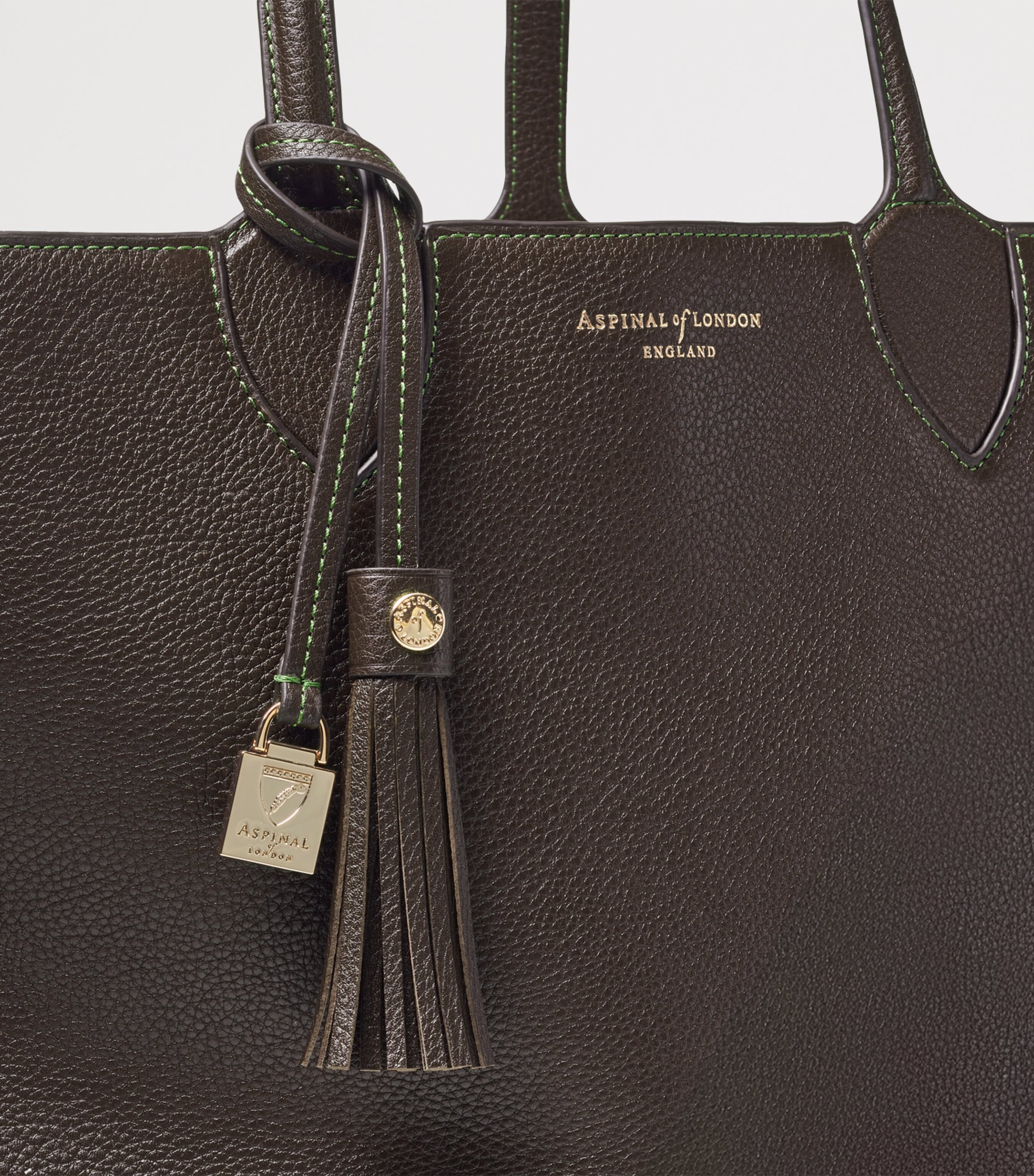 Oversized Leather Hudson Tote Bag DARKBROWN Image 4