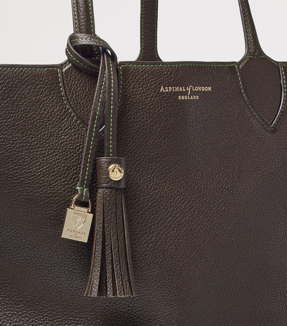 Oversized Leather Hudson Tote Bag DARKBROWN Image 4