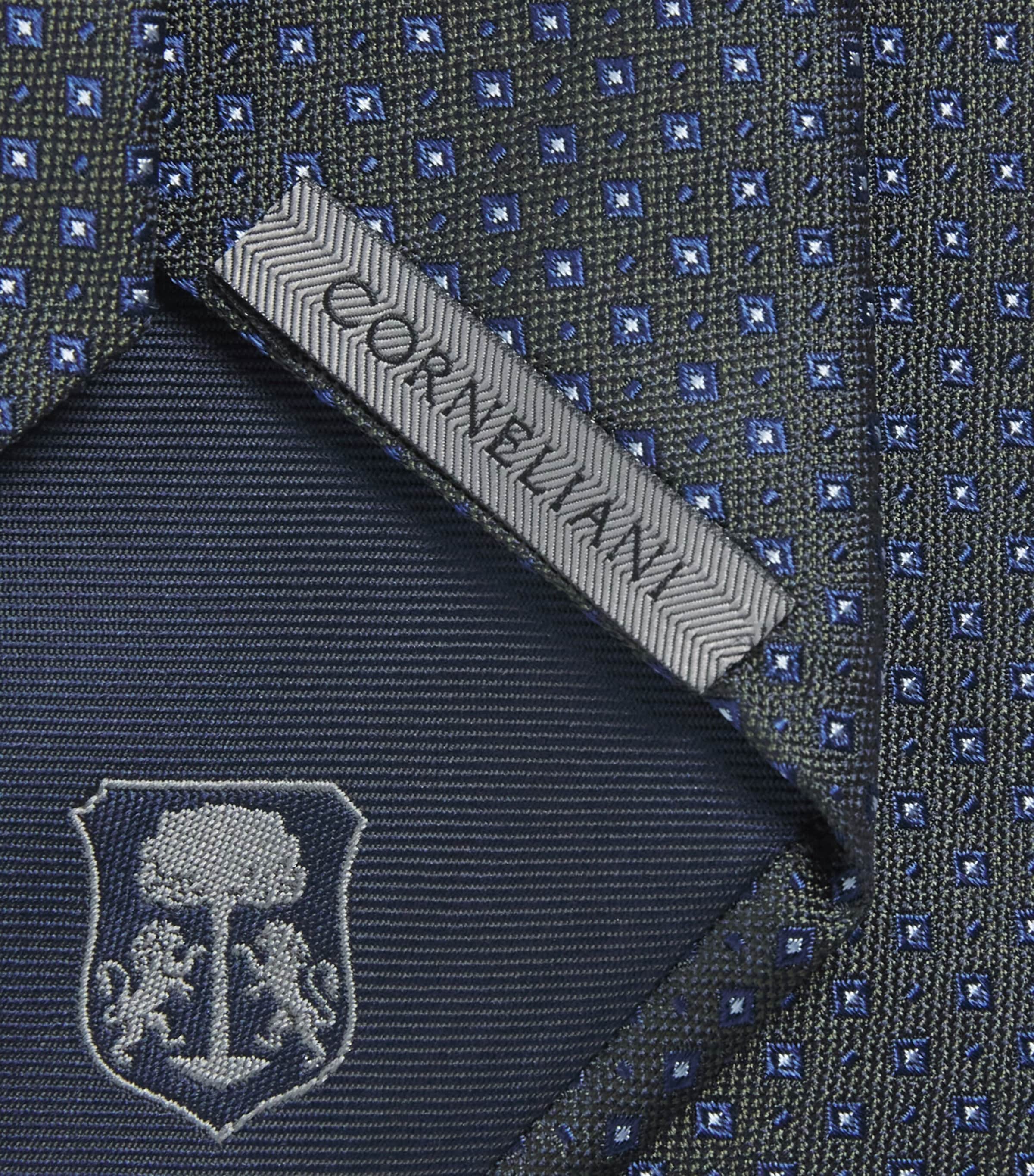 Corneliani Silk Jacquard Tie Green Coloured Image 3