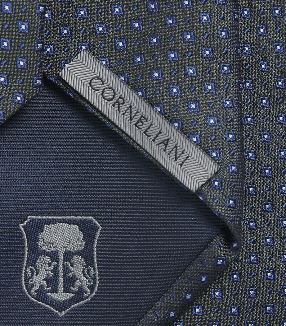 Corneliani Silk Jacquard Tie Green Coloured Image 3