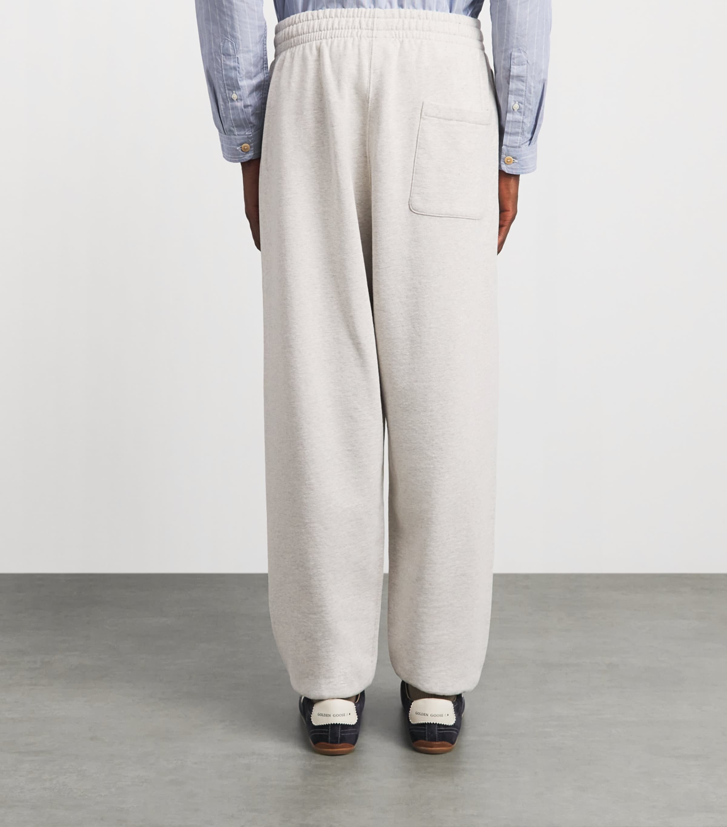 Drôle de Monsieur Mens Cotton Fleece Slogan Sweatpants Grey Image 5