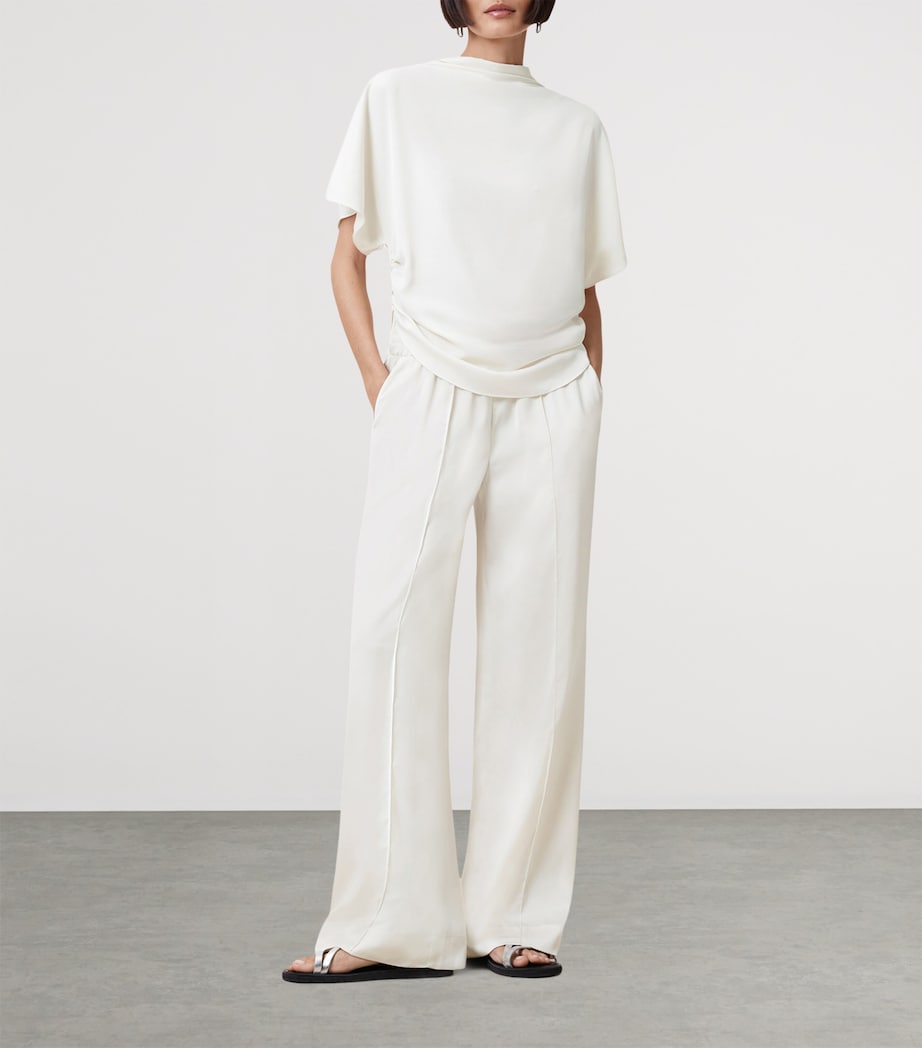 AllSaints Womens Leslie Draped Top Antique White Image 2