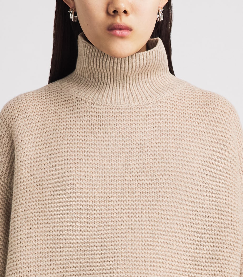 FRAME Womens Stretch-Wool The Links Rollneck Sweater Oatmeal Image 3