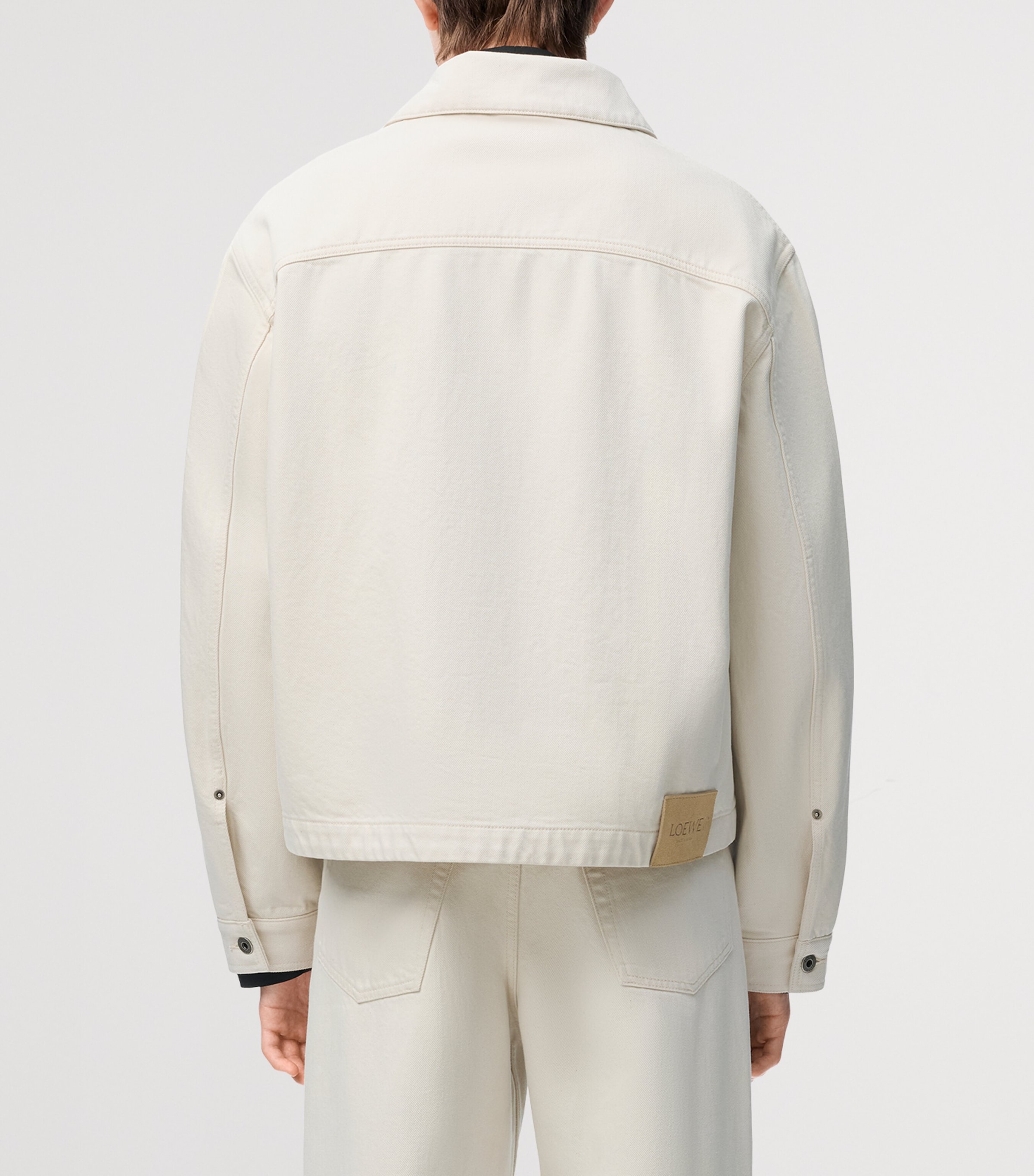 LOEWE Mens Two-Tone Denim Jacket Off White/blue Image 4